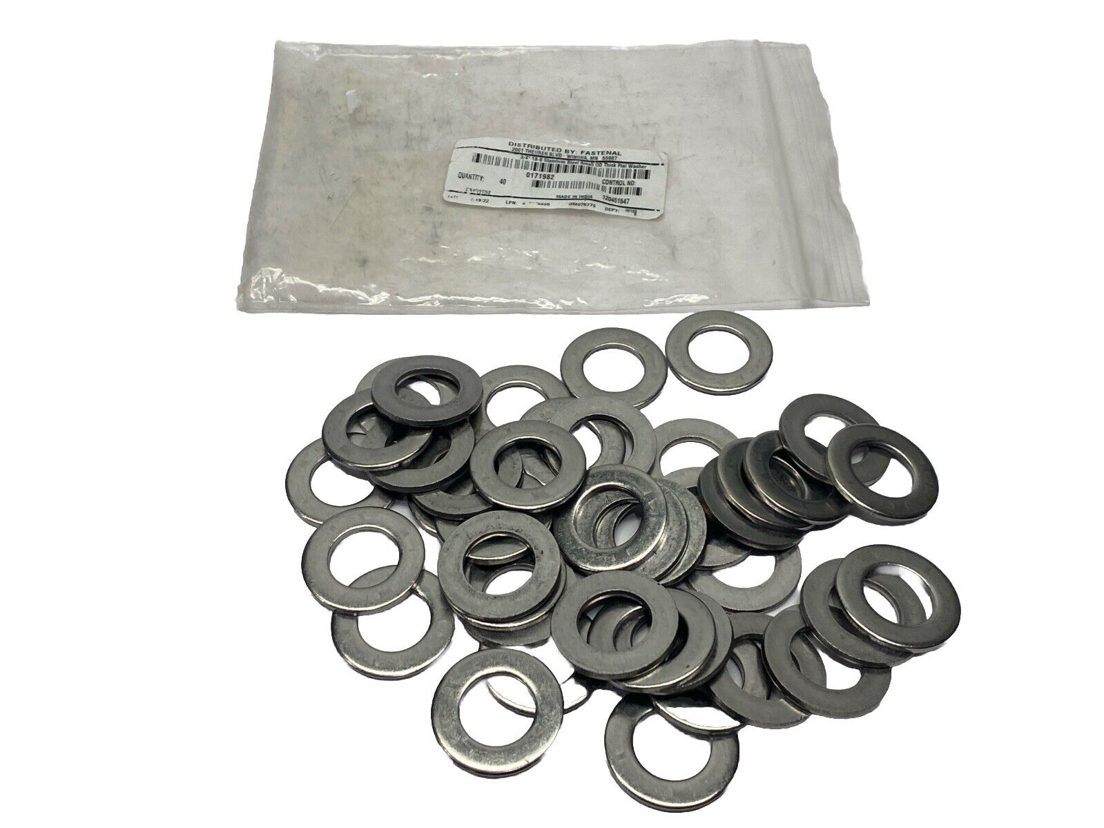 0171982 Stainless Steel Small OD Thick Flat Washer 3/4" 18-8 PKG OF 40 - Maverick Industrial Sales
