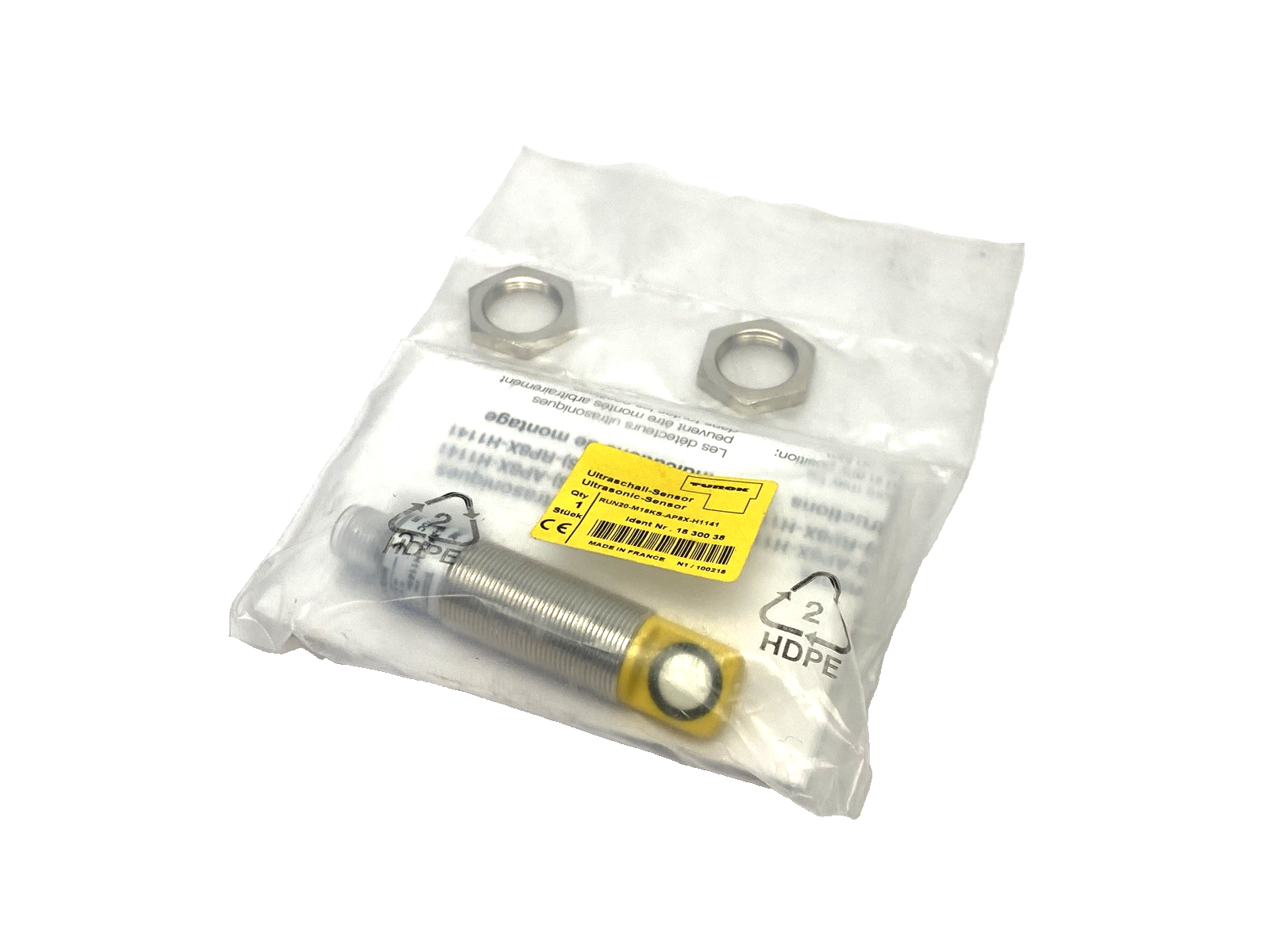 Turck RUN20-M18KS-AP8X-H1141 Difused Ultrasonic Sensor 18mm Barrel Dia. 1830038 - New - Maverick Industrial Sales