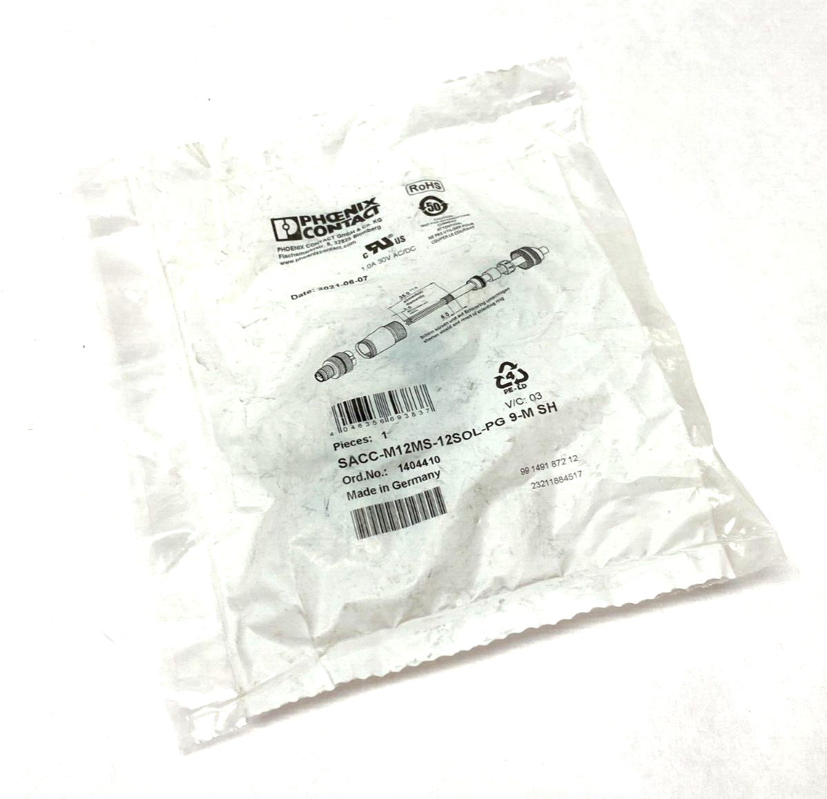 Phoenix Contact SACC-M12MS-12SOL-PG-9-M SH Straight Plug Connector 12-Pos1404410 - New - Maverick Industrial Sales