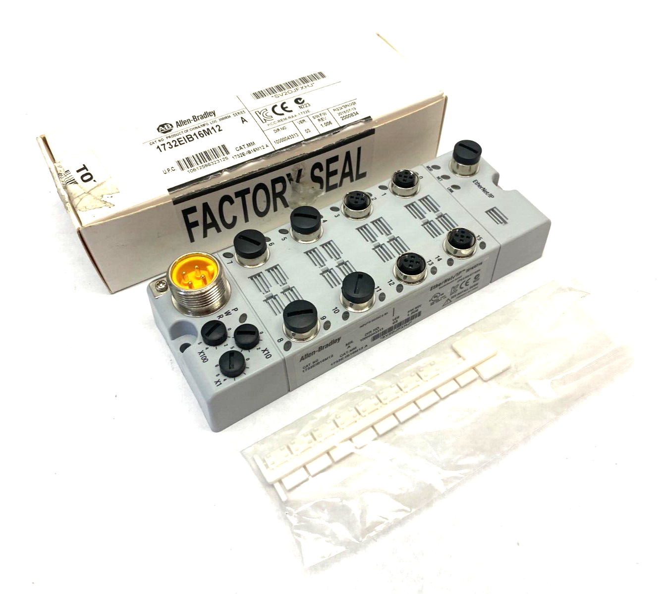 1732EIB16M12 | Allen Bradley Ser. A ArmorBlock 16 PT EtherNet/IP Module F/W 1.006 - New – Open box - Maverick Industrial Sales