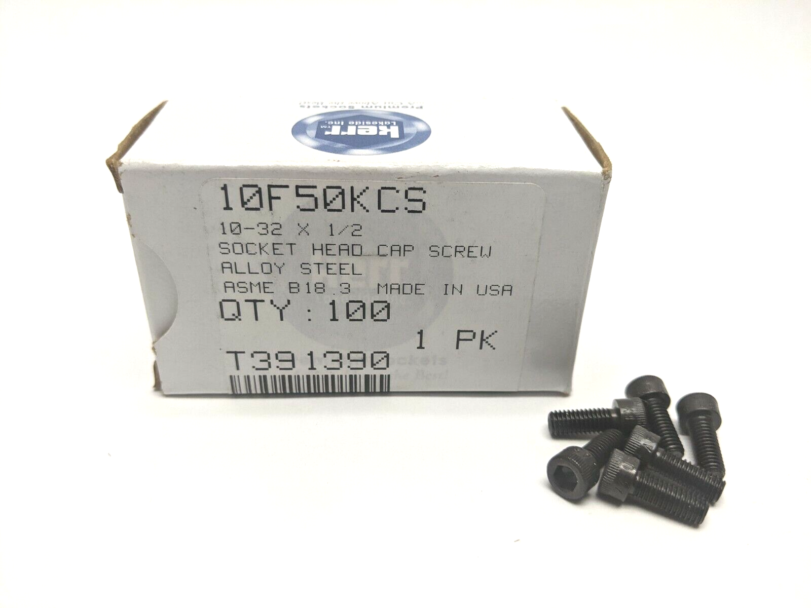 Kerr Lakeside 10F50KCS Socket Head Cap Screw 10-32x1/2" Black Oxide LOT OF 100 - Maverick Industrial Sales