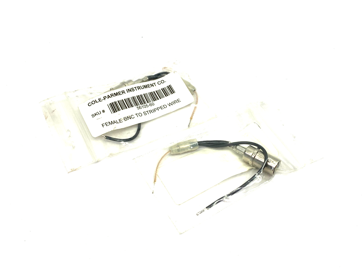 56105-60 | Cole-Parmer Female BNC Connector to Stripped Wires LOT OF 2 - New Other - Maverick Industrial Sales