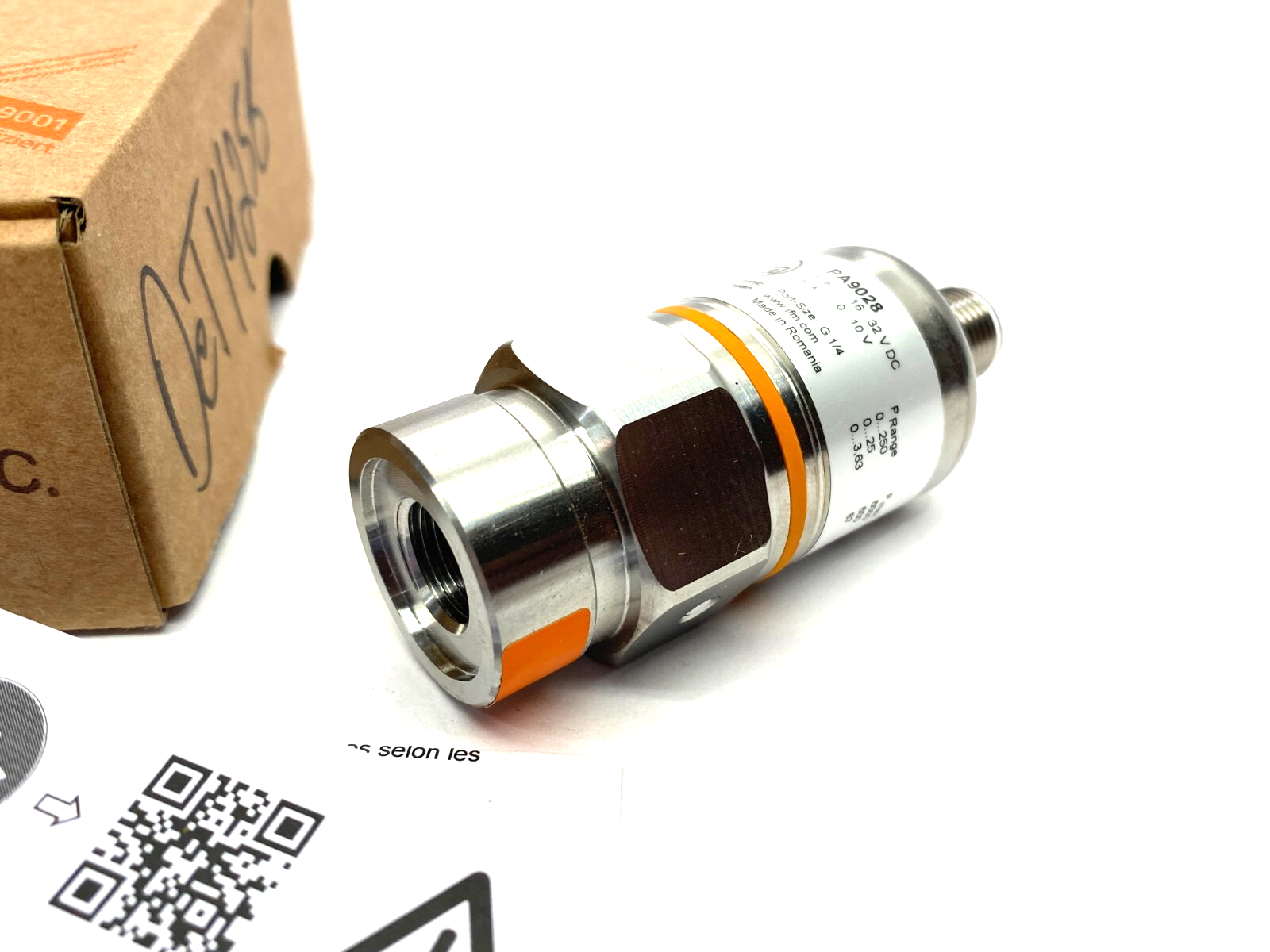 Ifm PA9028 Pressure Transmitter Ceramic Measuring Cell PA-,25BRBR14-B-DVG/US/V - New – Open box - Maverick Industrial Sales