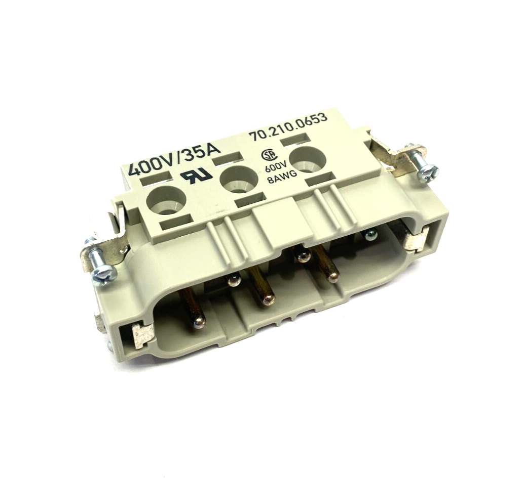 Wieland 70.210.0653.0 Revos Male Power Connector Insert POW STS 6 6,0 40 AG - Maverick Industrial Sales