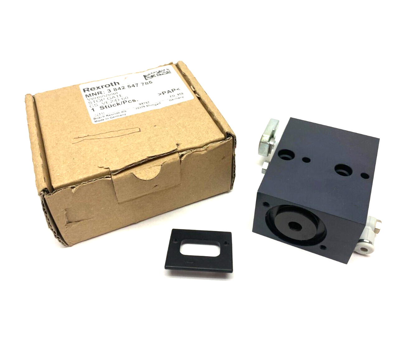 Bosch Rexroth 3842547785 Pneumatic Stop Gate NO HARDWARE - Maverick Industrial Sales