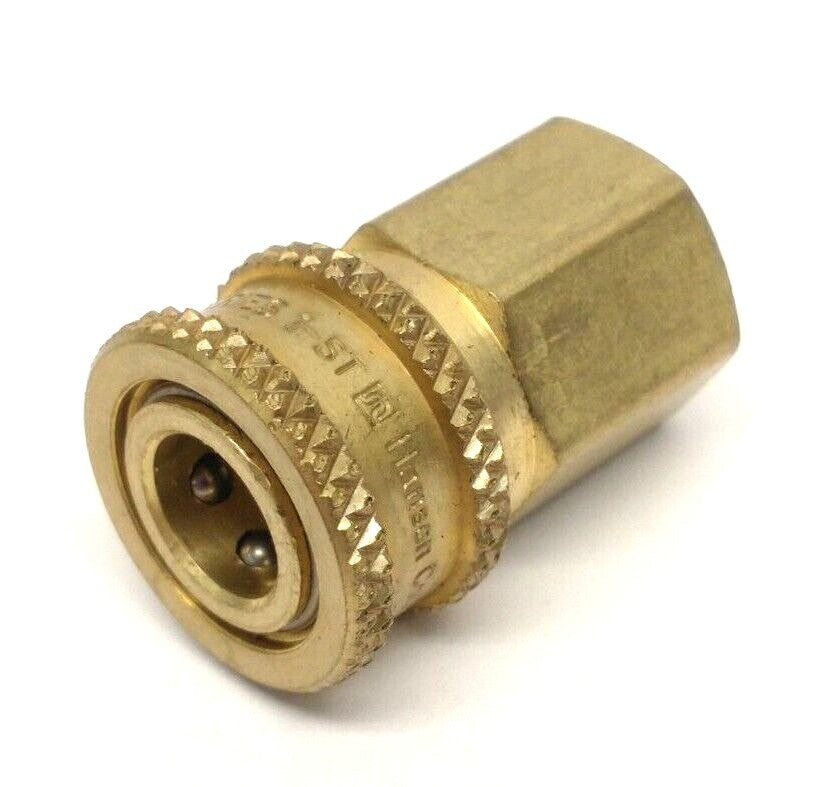 Hansen Coupling 1S11 Brass Hydraulic Quick Connect Hose Coupling 1/8"-27 NPTF - Maverick Industrial Sales