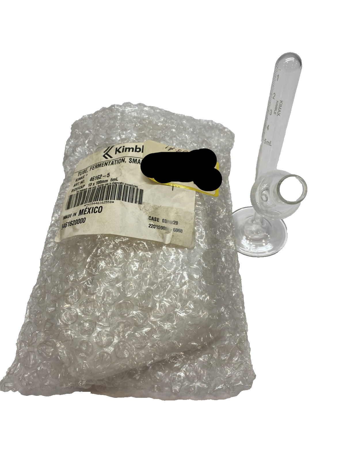 Kimble 46162‑5 Graduated Fermentation 5 mL Tube 100×13 mm - New – Open box - Maverick Industrial Sales