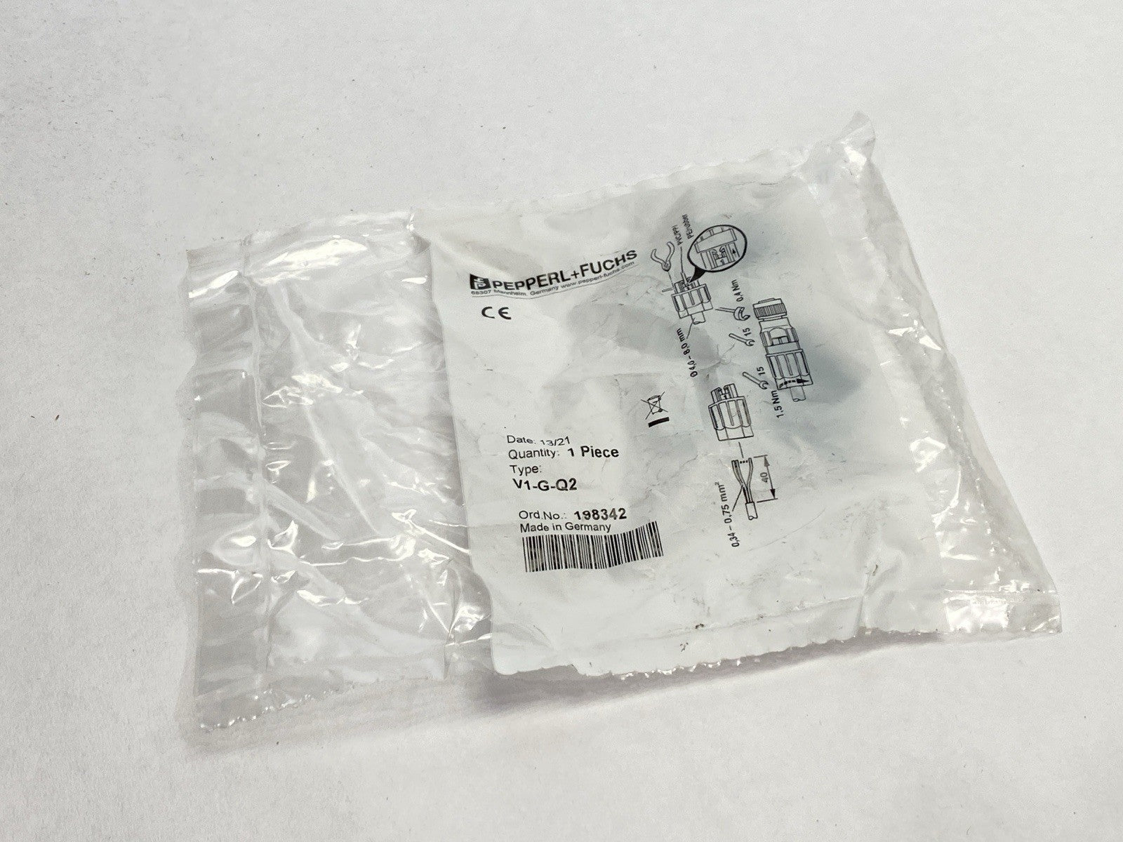 Pepperl+Fuchs V1-G-Q2 Female Field Attachable Connector M12 4-Pin 198342 - Maverick Industrial Sales