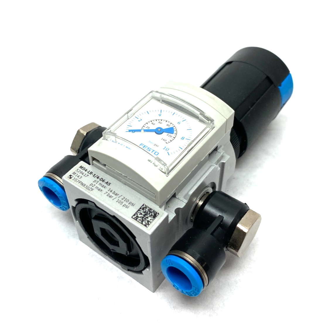 Festo 529417 Pressure Regulator 1/4" Ports MS4-LR-1/4-D6-AS - Maverick Industrial Sales