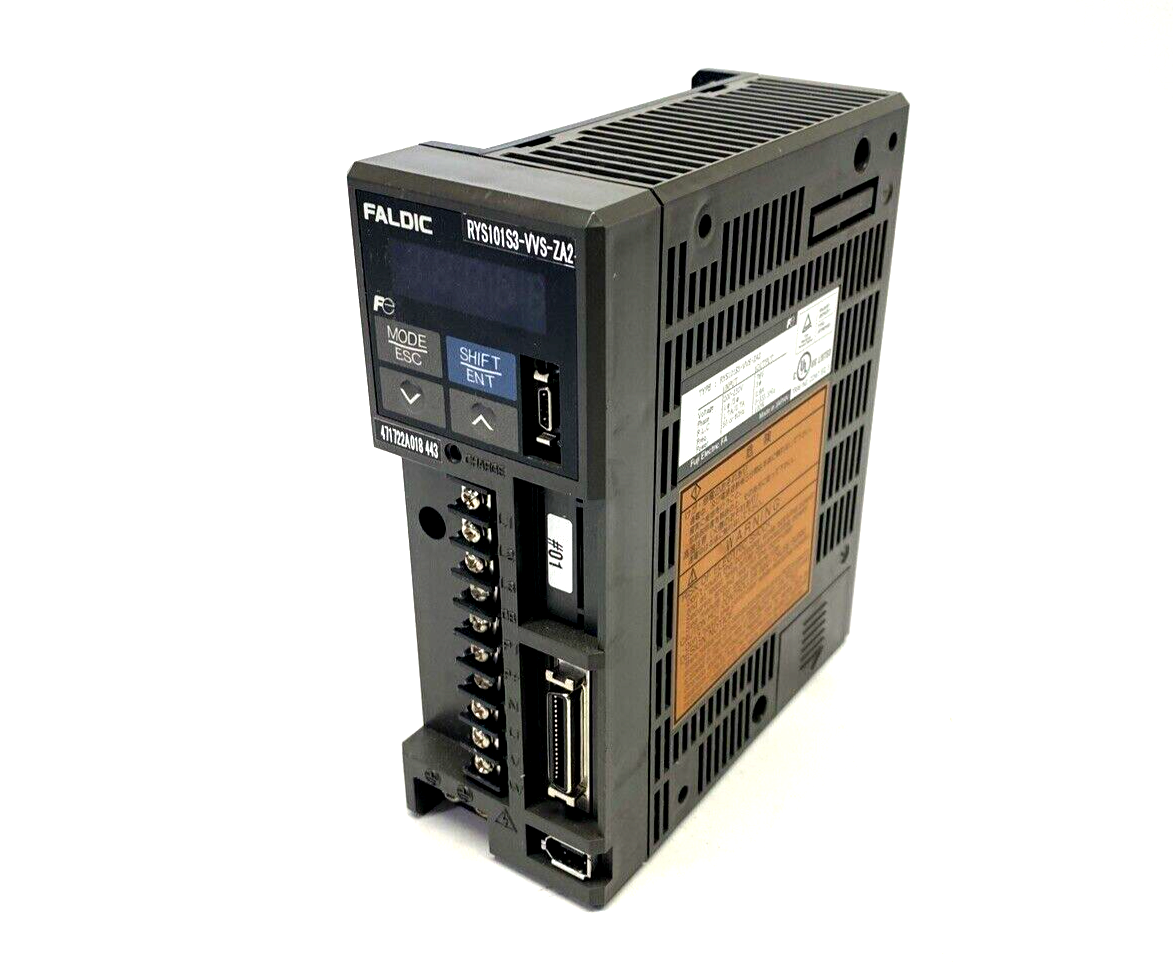 Fuji Electric RYS101S3-VVS-ZA2 FALDIC Servo Drive 3PH 100W 0.9A 200-230VAC - Maverick Industrial Sales