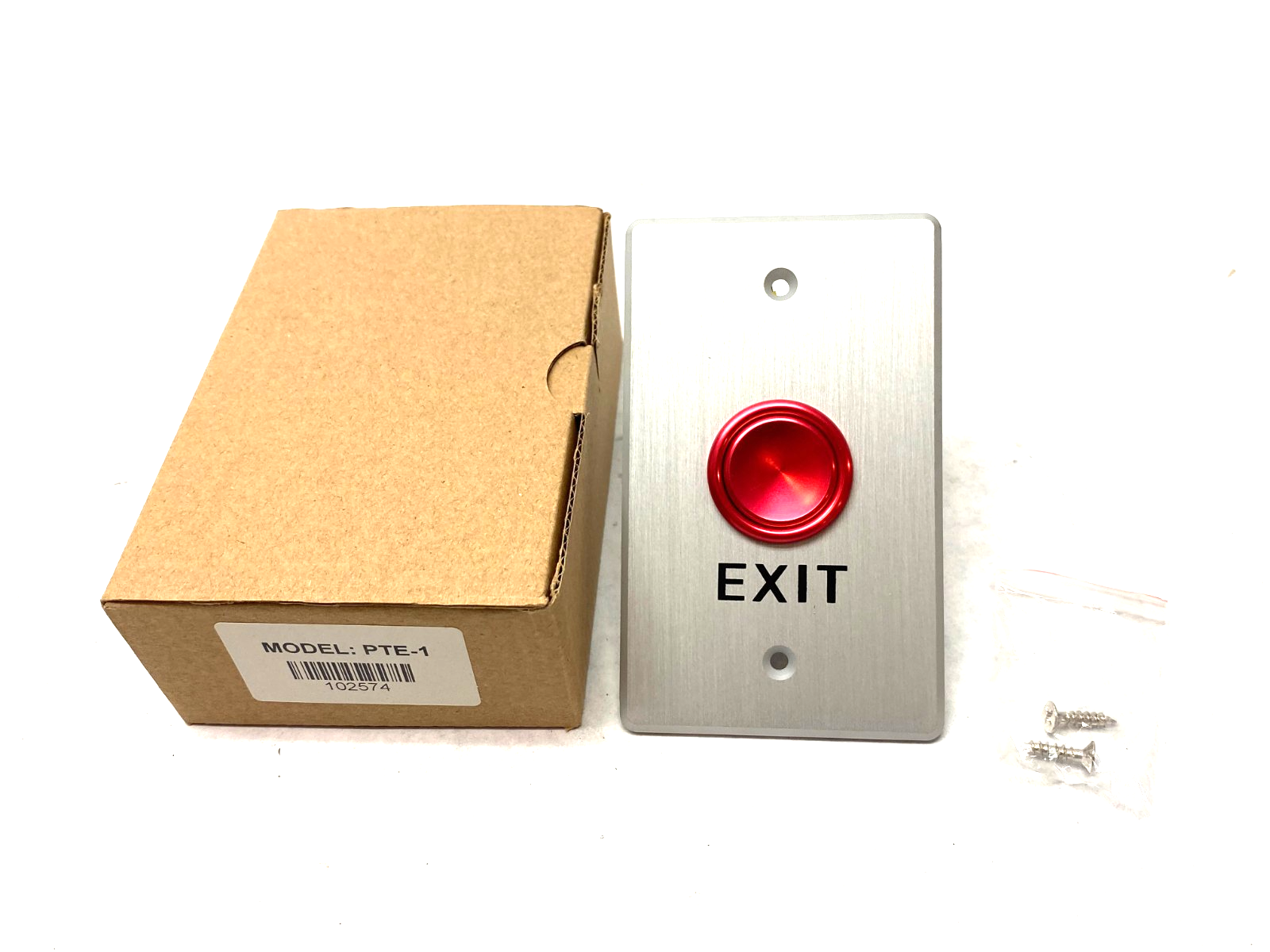 ZKTeco PTE-1 Push to Exit Button/Switch Soft Touch, Red NO/NC/COM - Maverick Industrial Sales