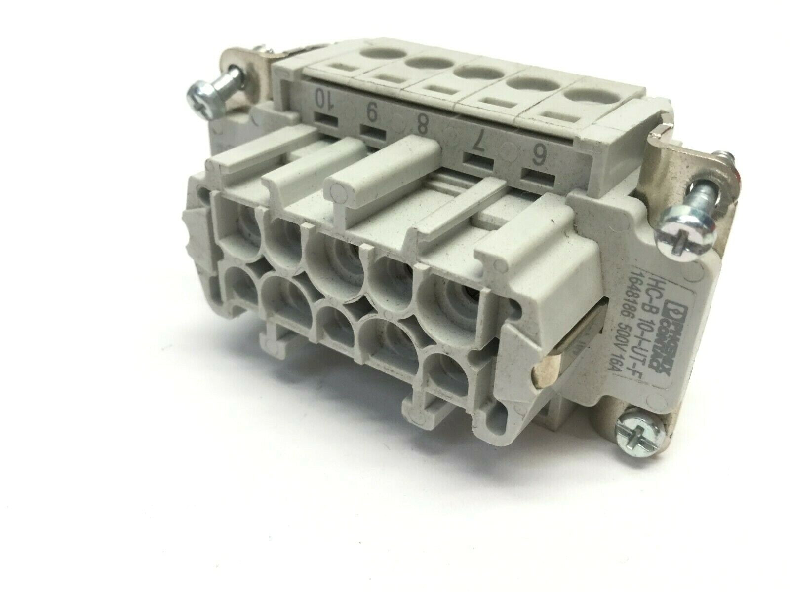 Phoenix Contact HC-B 10-I-UT-F Rectangular Contact Insert 500V 16A 1648186 - Used - Maverick Industrial Sales