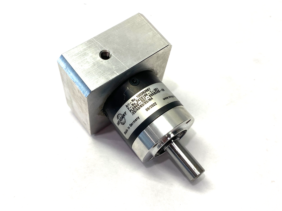 PLE040-007-SSSB3AB-E9/25/40/63/B5/M4 | Neugart Planetary Gearbox 7:1 100363667 - Used - Maverick Industrial Sales