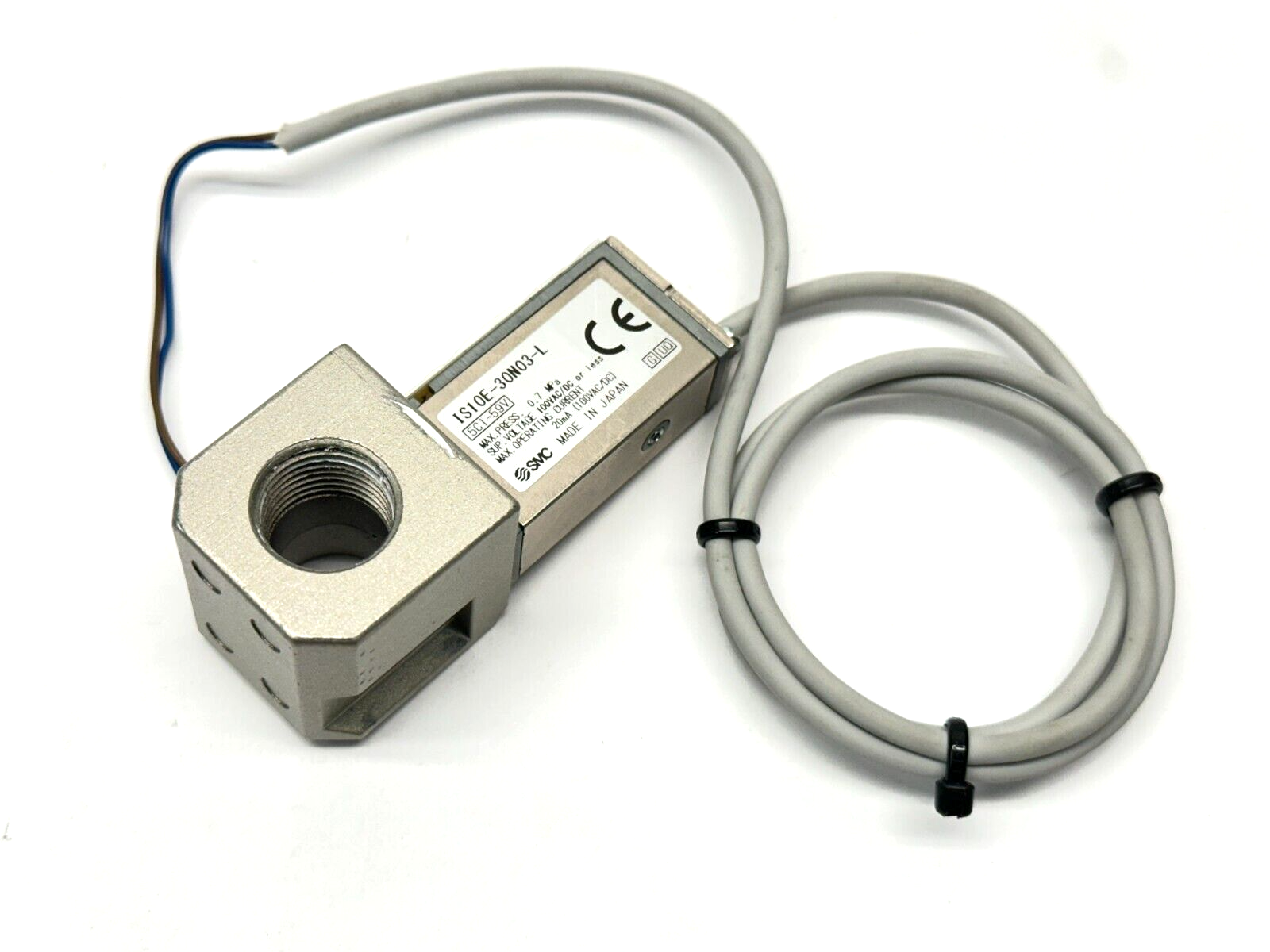 IS10E-30N03-L | SMC Pressure Switch With Piping Adapter 3/8" NPT - Used - Maverick Industrial Sales