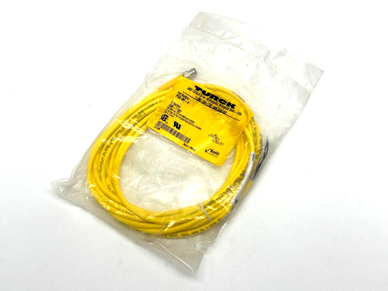 Turck PSG 4M-4 Pico Fast Cordset U99-11357 - New – Open box - Maverick Industrial Sales