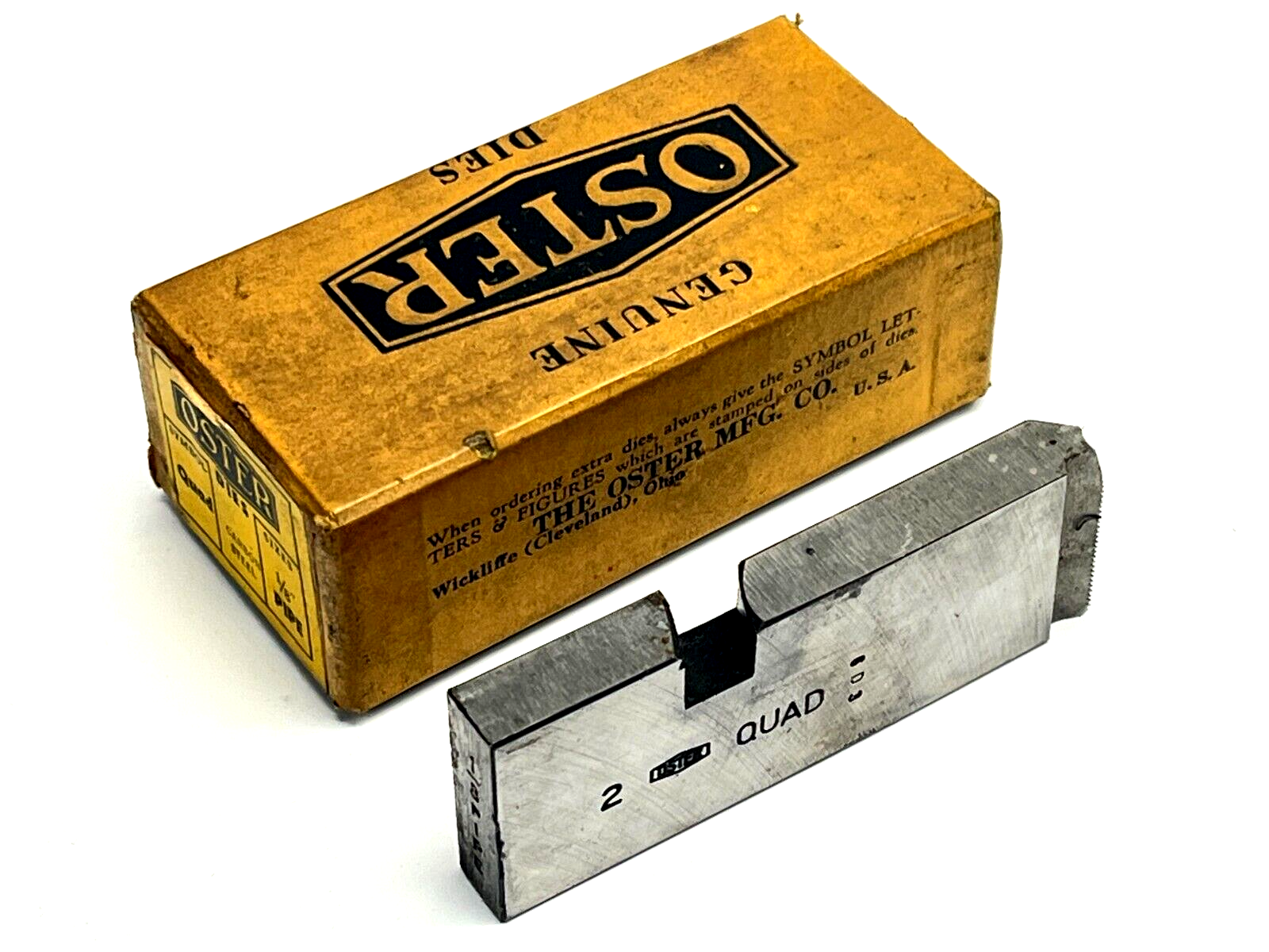 Oster Symbol Quad Carbon Steel 1/8" Pipe Die - New – Open box - Maverick Industrial Sales