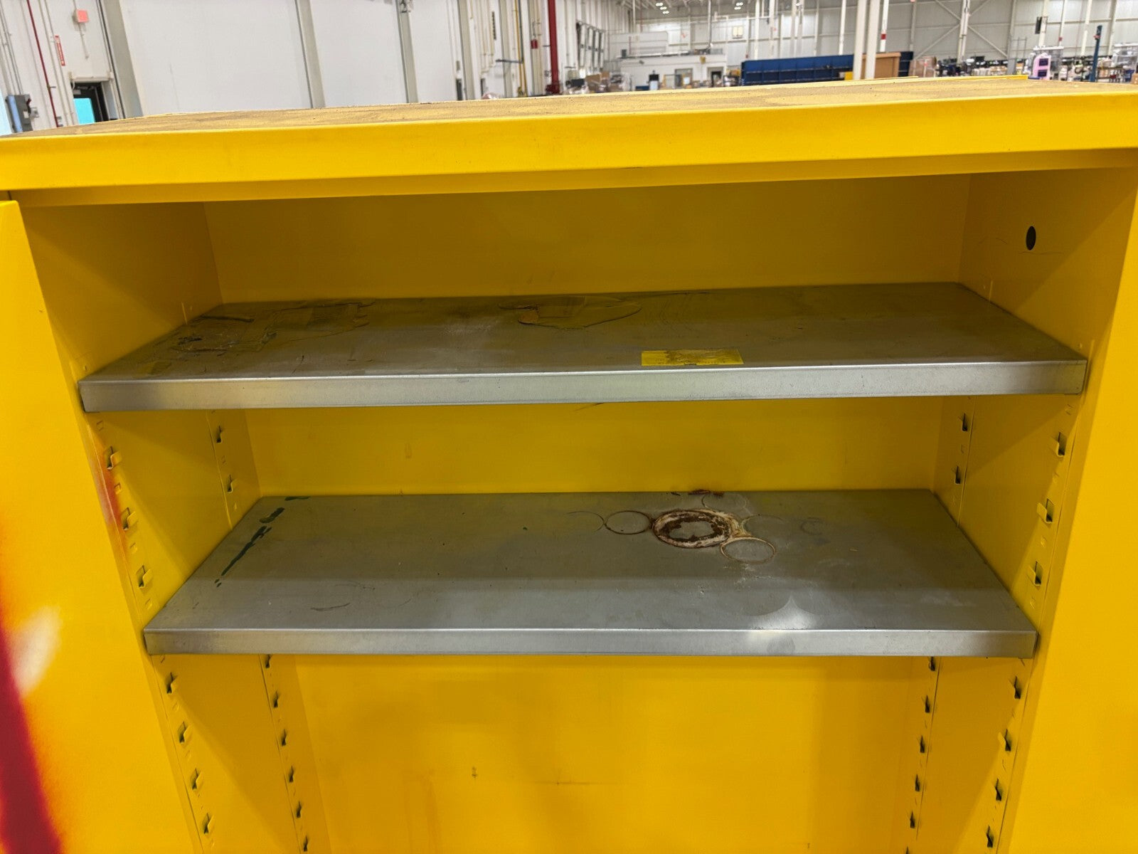 ULINE H-1564M-Y Flammable Liquid Storage Cabinet, 45 Gal. Capacity, No Key - Used - Maverick Industrial Sales