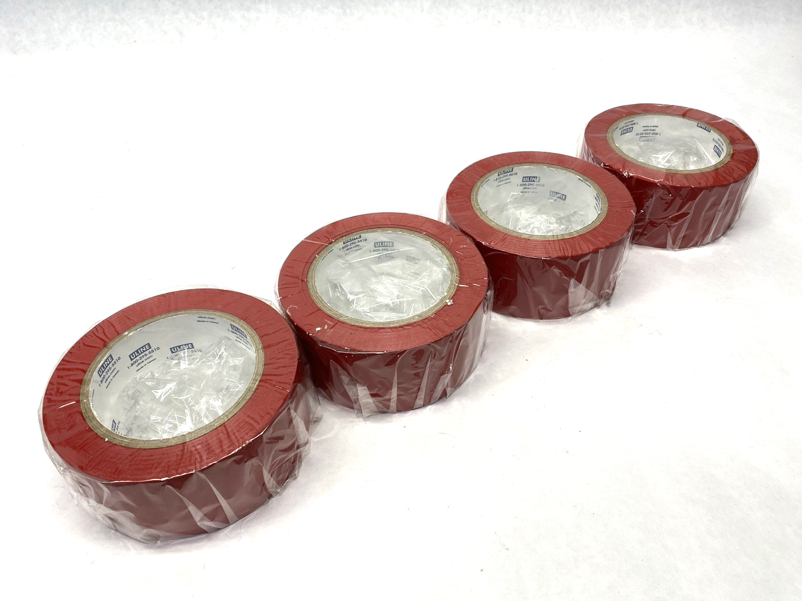 S-385 | Uline Industrial Vinyl Safety Tape Red 2" x 36 yds LOT OF 4 - New - Maverick Industrial Sales