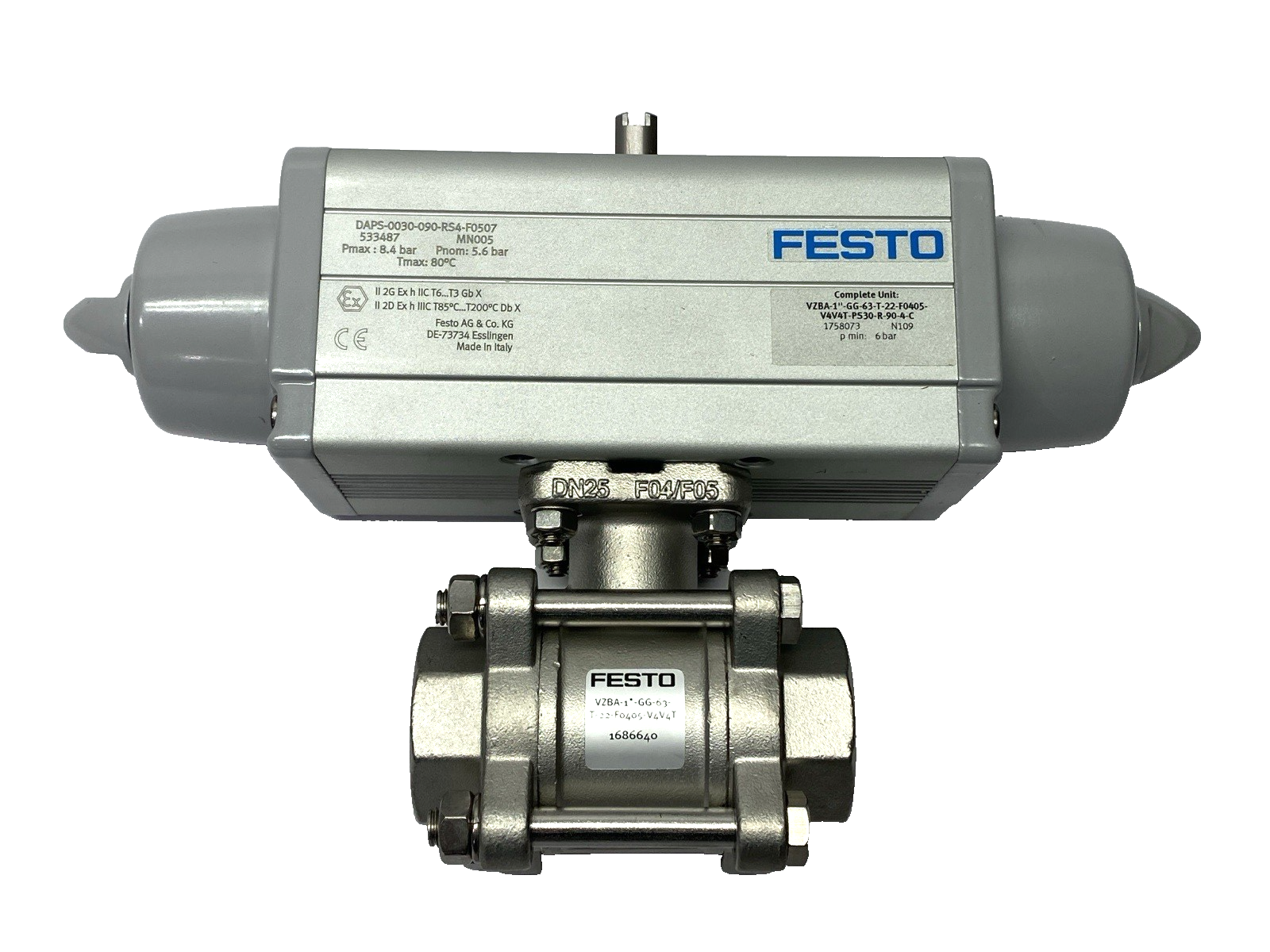 Festo VZBA-1"-GG-63-T-22-F0405-V4V4T-PS30-R-90-4-C Ball Valve Actuator 1758073 - Maverick Industrial Sales
