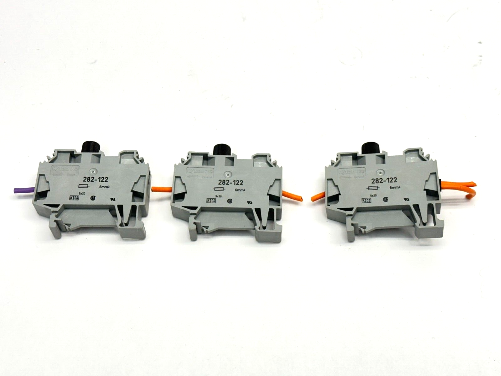 Wago 282-122 2-Conductor Fuse Terminal Block 10A 500V LOT OF 3 - Used - Maverick Industrial Sales