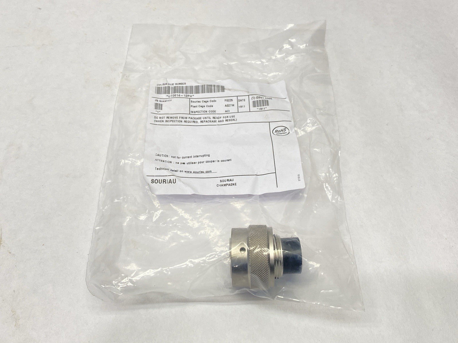 UT0614-12PH | Eaton Souriau-Sunbank 12-Position Circular Connector Plug Housing - New - Maverick Industrial Sales