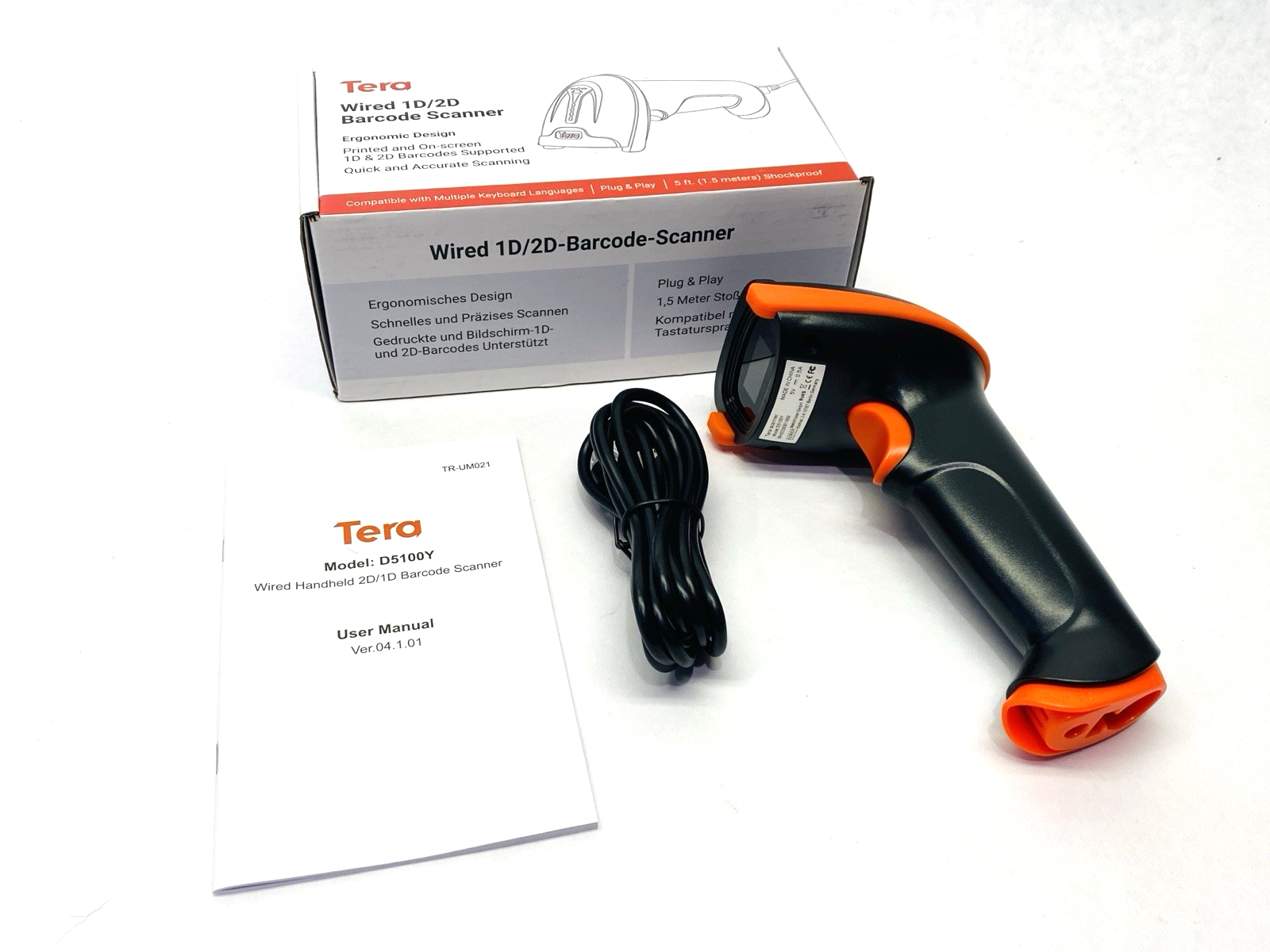 D5100Y | Tera Handeld 2D Wired Barcode Scanner - New – Open box - Maverick Industrial Sales
