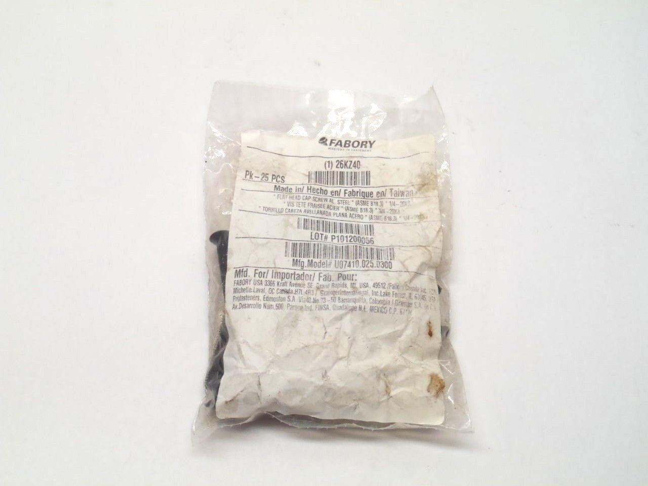 Fabory U07410.025.0300 Flat Head Cap Screw Alloy Steel 1/4"-20x3" LOT OF 25 - Maverick Industrial Sales