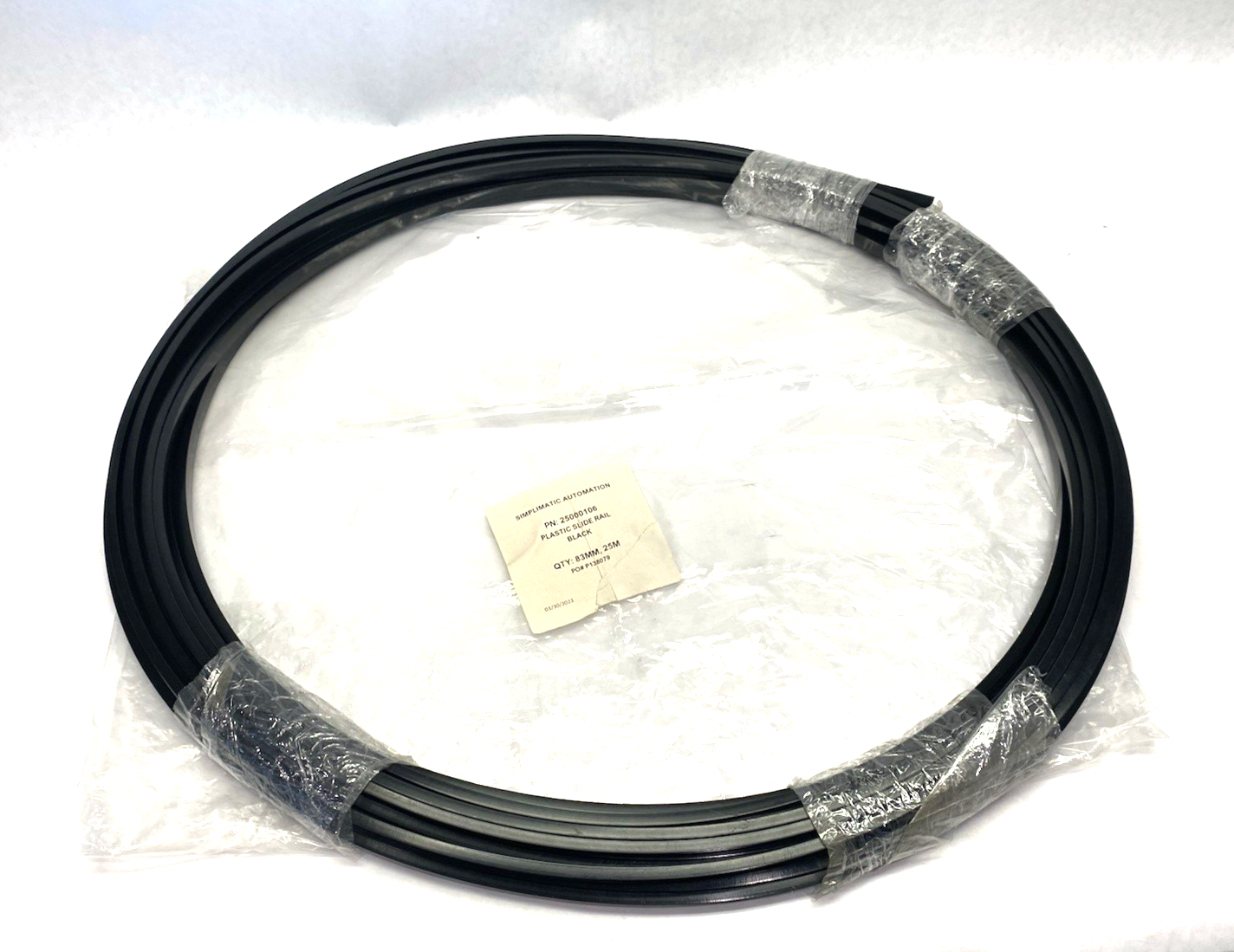 Simplimatic 25000106 Plastic Side Rail Guard Black 25M Length - Maverick Industrial Sales