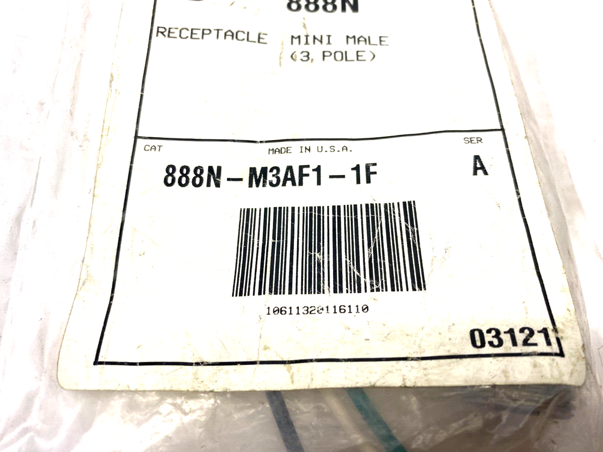 888N-M3AF1-1F | Allen Bradley Ser. A Mini-Male Receptacle 3-Pole 600V AC/DC - New - Maverick Industrial Sales
