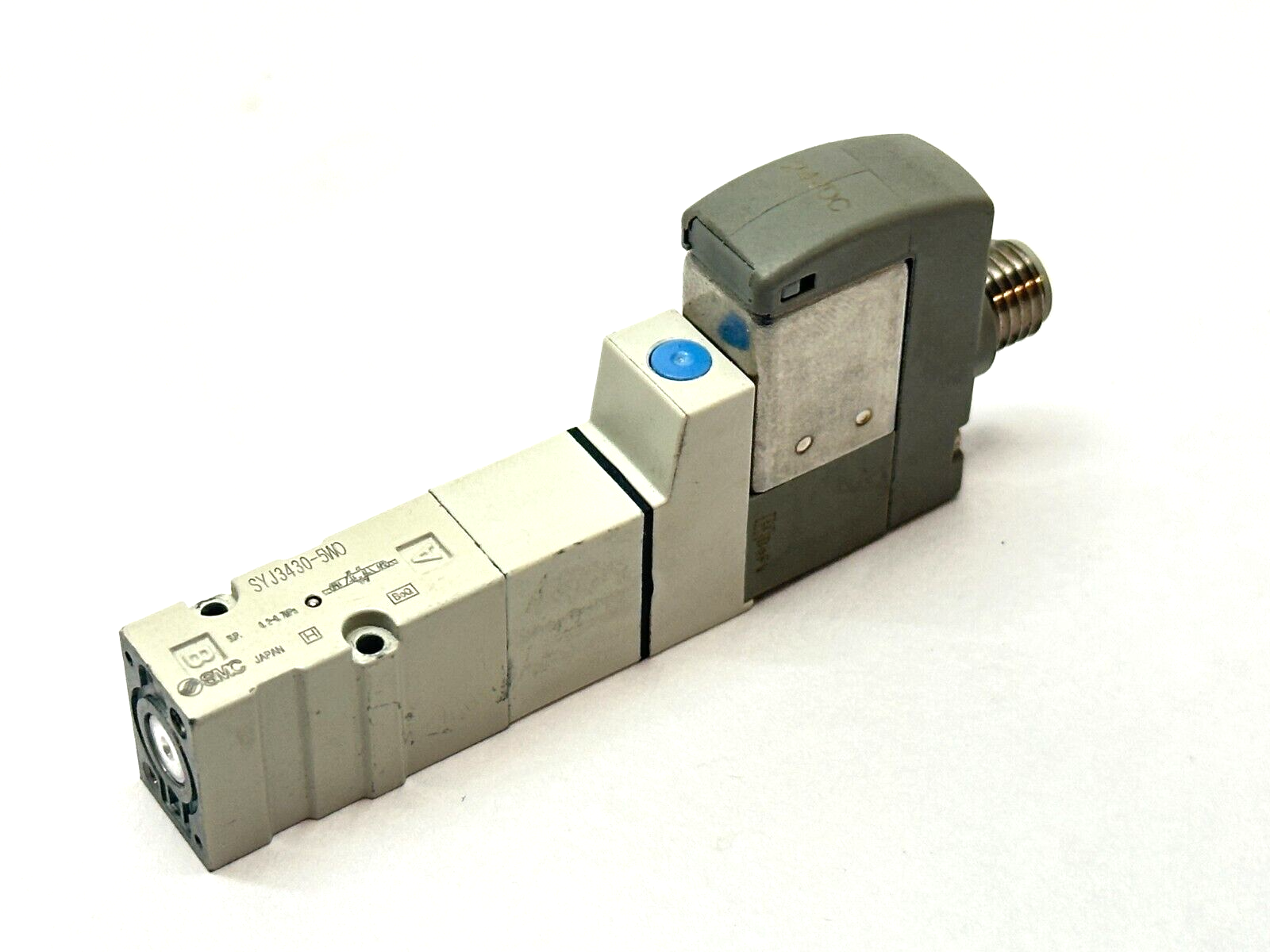 SMC SYJ3430-5WO Solenoid Valve 5-Port 24VDC - For parts or not working - Maverick Industrial Sales