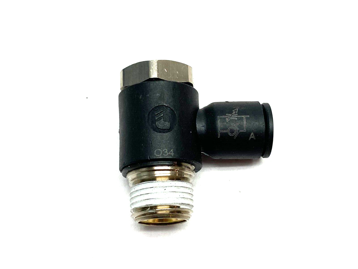 FCKC731-6-6 | Parker Prestolok Banjo Flow Control Elbow Fitting Meter Out 3/8" NPT - New Other - Maverick Industrial Sales