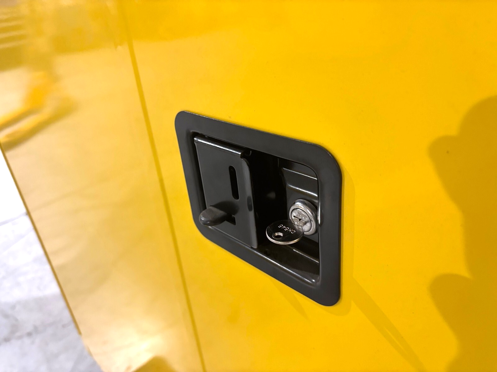 Uline H-3686M Flammable Liquid Storage Cabinet, Yellow, 59"W x 34"D x 65"H - Used - Maverick Industrial Sales