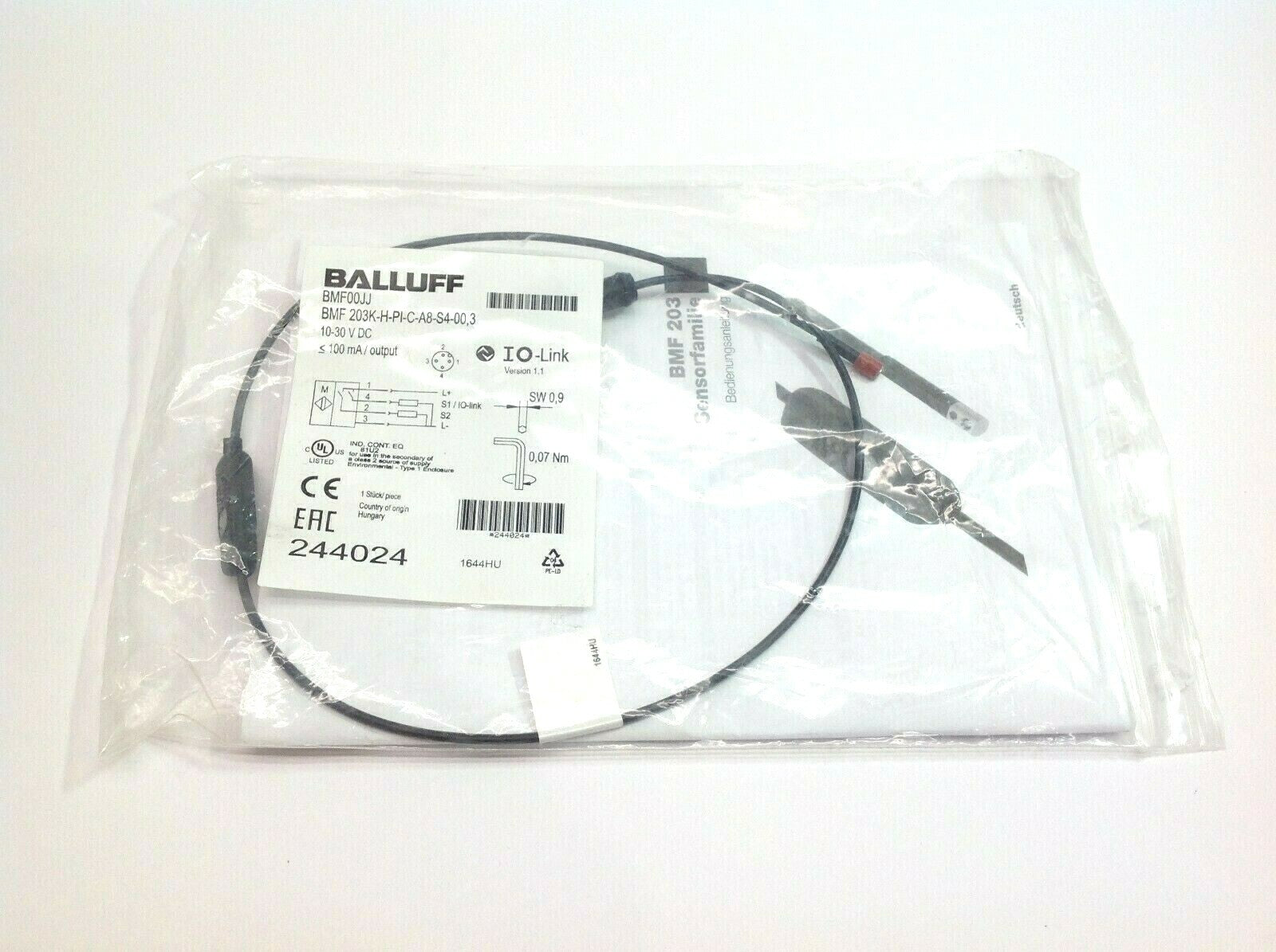 Balluff BMF00JJ Magnetic Field Sensor BMF 203K-H-PI-C-A8-S4-00,3 - Maverick Industrial Sales