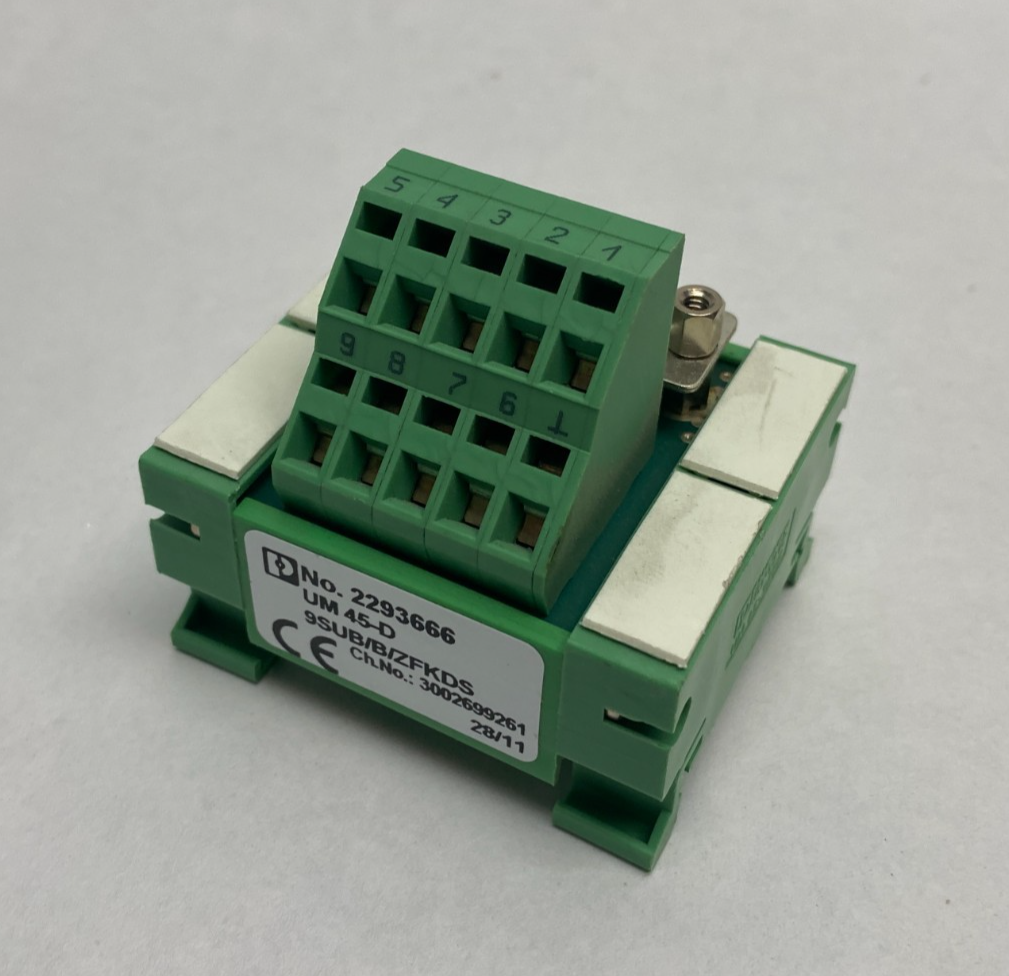 2293666 | Phoenix Contact VARIOFACE Termination Board UM 45-D 9SUB/B/ZFKDS - Used - Maverick Industrial Sales