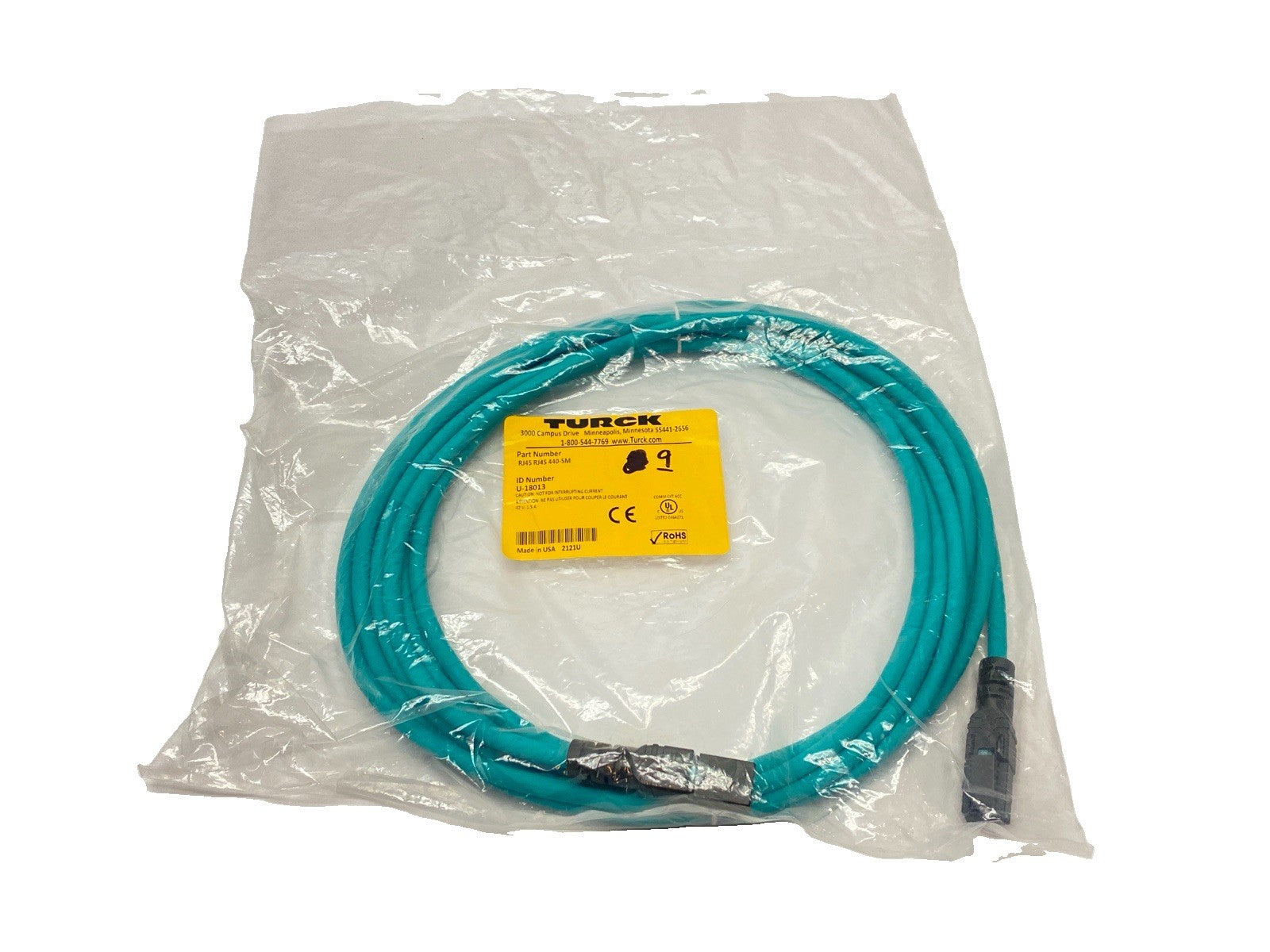 Turck RJ45 RJ45 440-5M Ethernet Cordset RJ45 To RJ45 5m U-18013 - Maverick Industrial Sales