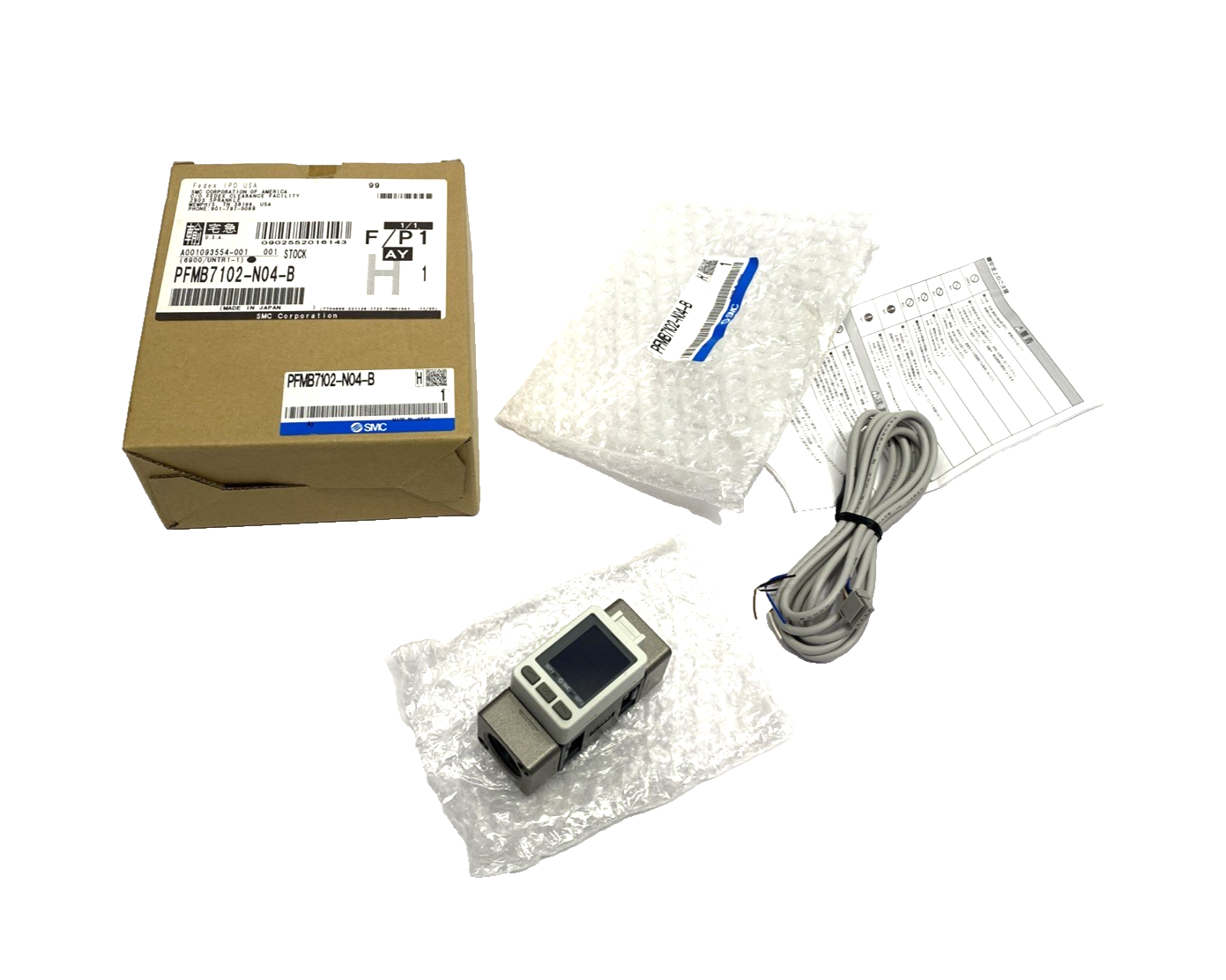 PFMB7102-N04-B | SMC Digital Air Flow Switch 1/2" NPT- New – Open box - Maverick Industrial Sales