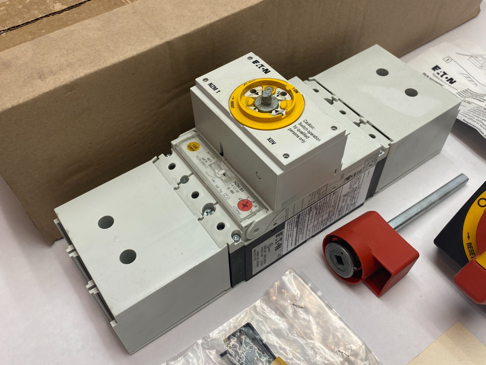 Eaton NZM2-XHB-DAR-NA Molded Case Circuit Breaker Switch Assembly Kit, Red Hand. - New – Open box - Maverick Industrial Sales