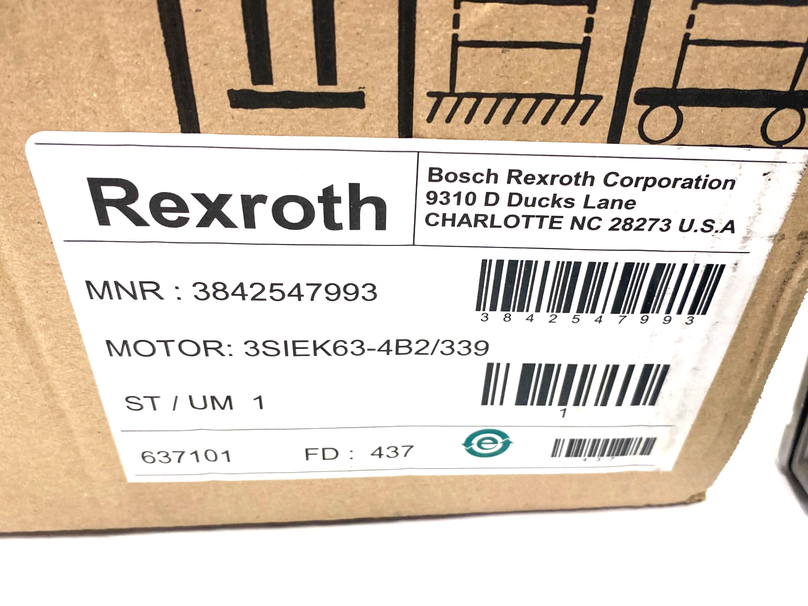 Bosch Rexroth 3842547993 Electric Motor 3-Phase, .22kW, 3SIEK63-4B2/339 - Maverick Industrial Sales