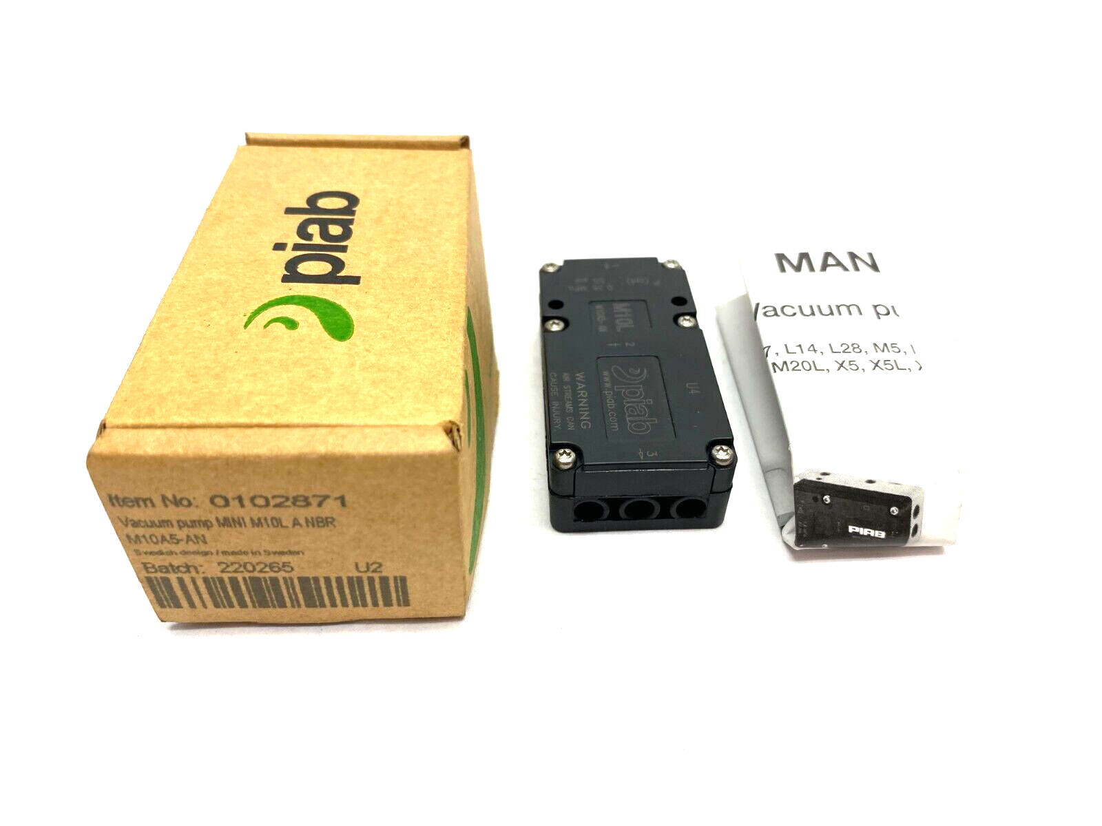 0102871 | Piab Vacuum Pump 55psi MINI M10L A NBR - New Other - Maverick Industrial Sales