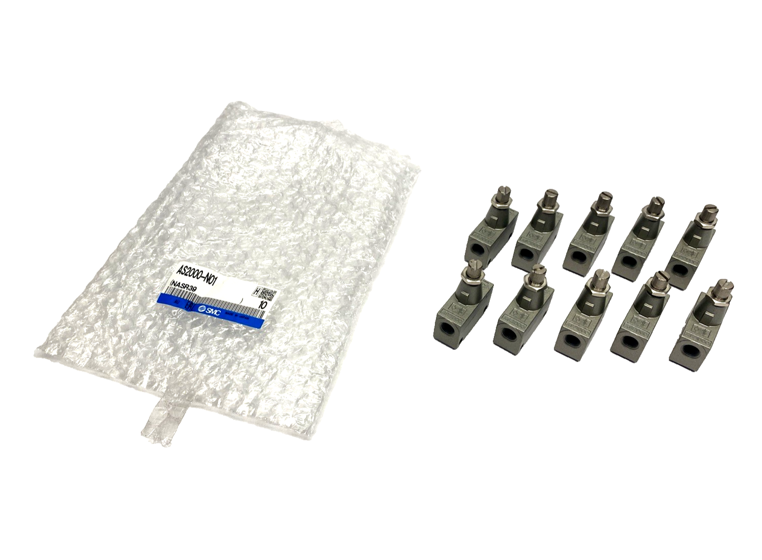 AS2000-N01 | SMC Pneumatic Speed Control 1/8" NPT Ports, 10-PACK - New – Open box - Maverick Industrial Sales