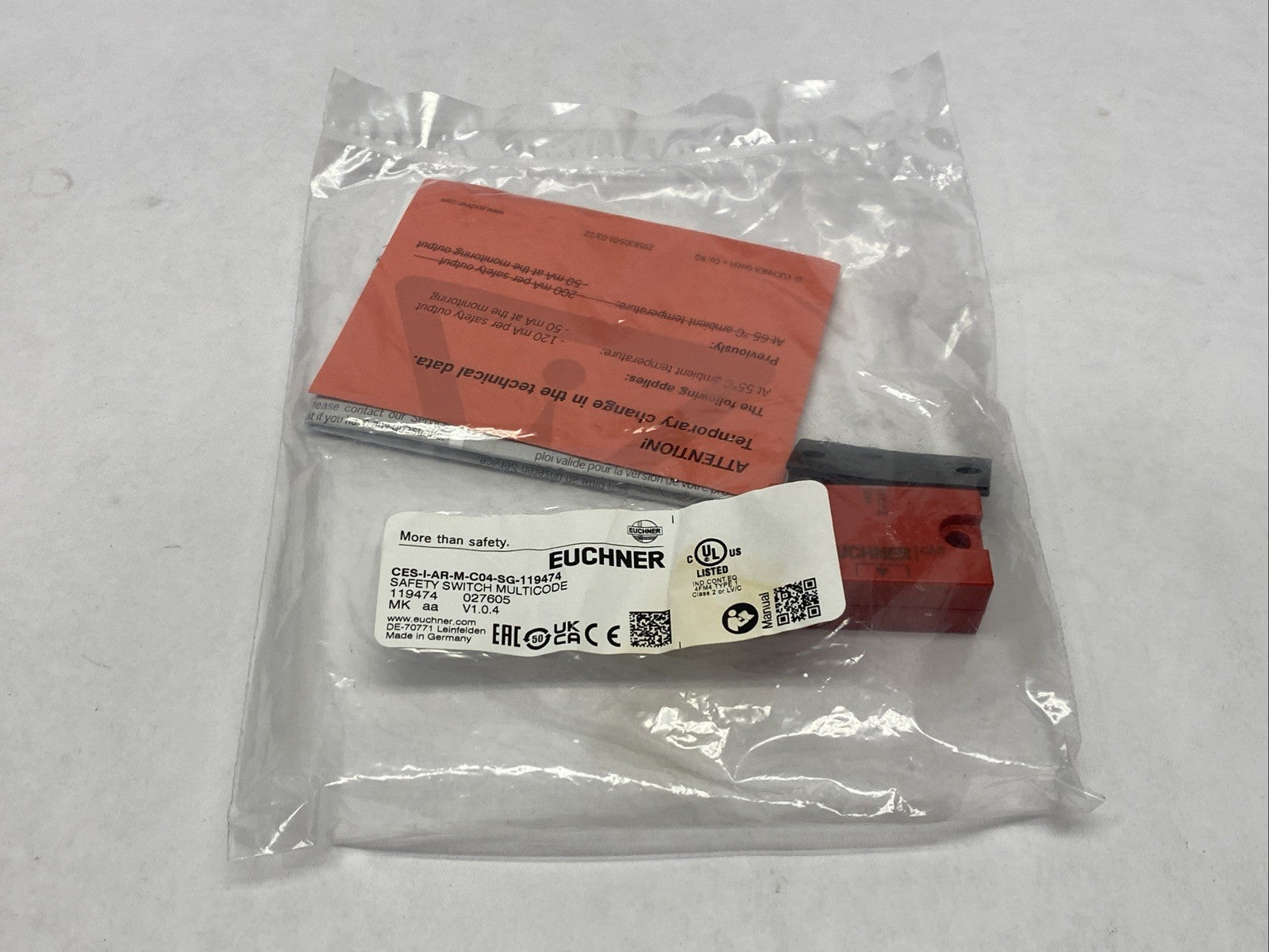 Euchner CES-I-AR-M-C04-SG-119474 Non-Contact Safety Switch 119474 - Maverick Industrial Sales