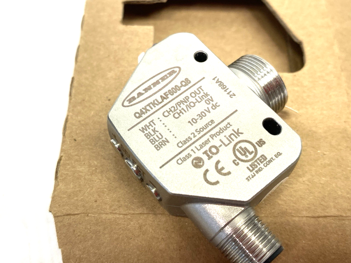 Q4XTKLAF600-Q8 | Banner Rugged Photoelectric Laser Sensor, Adjustable Field 801918 - New – Open box - Maverick Industrial Sales