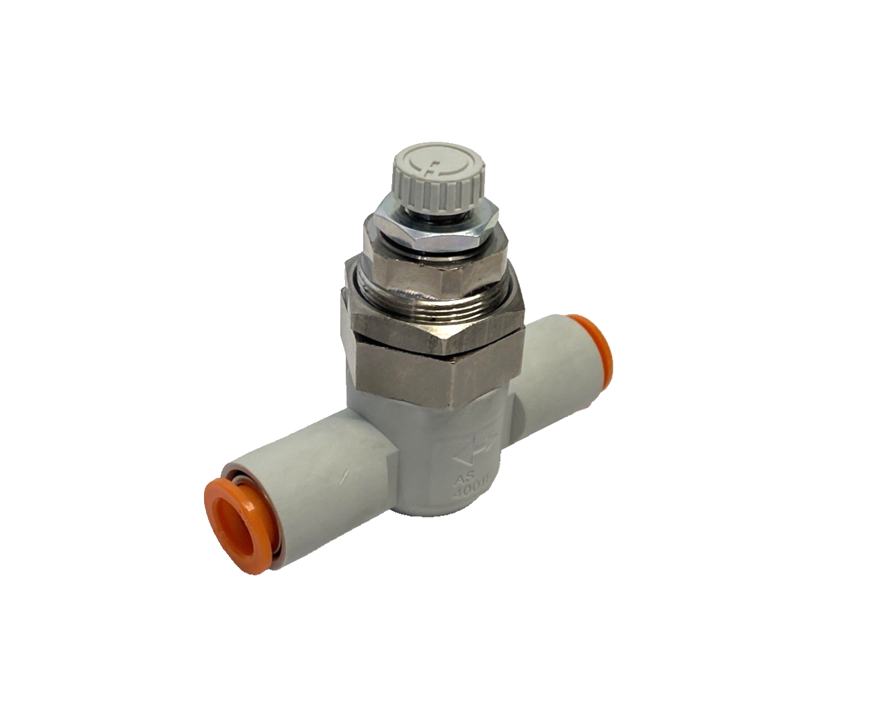 SMC AS4001F-11-3 In-Line Panel Mount Pneumatic Flow Control Fitting 3/8" Tube OD - Maverick Industrial Sales