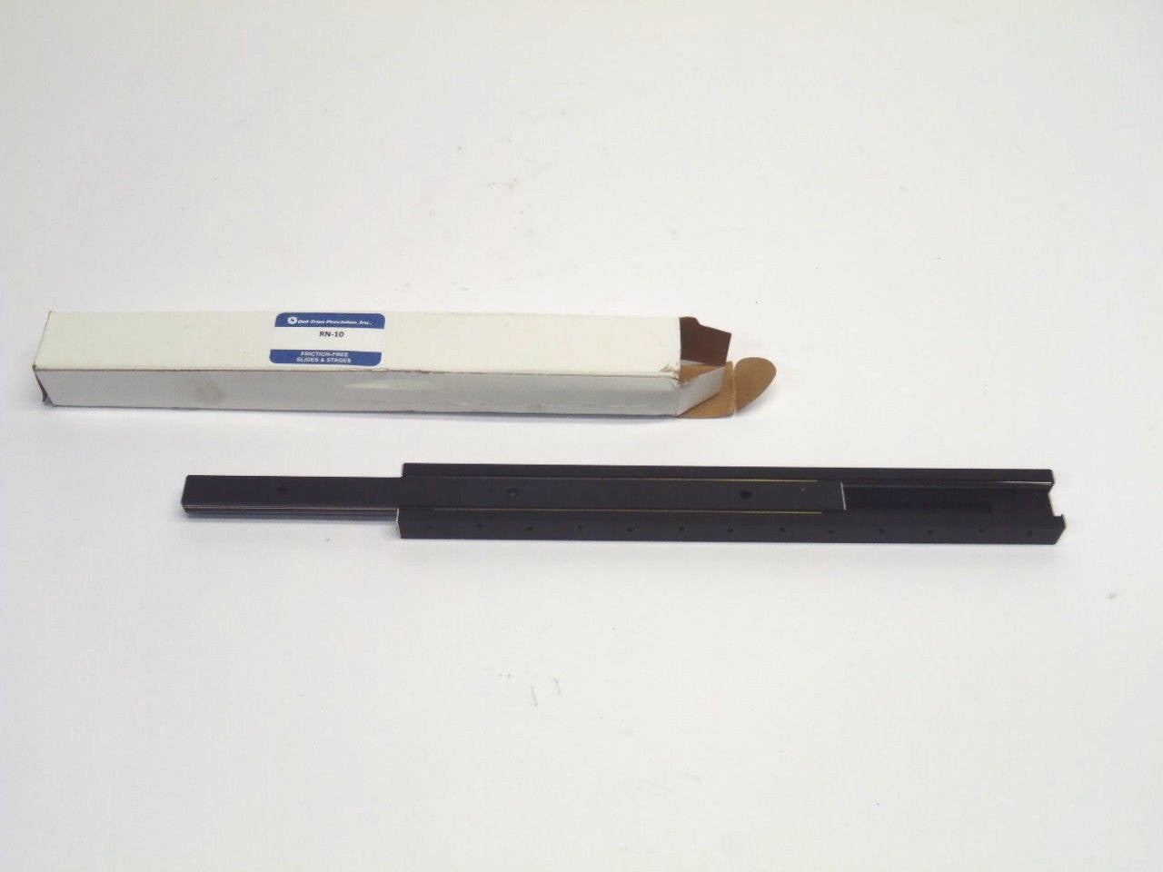 RN-10 | Del-Tron Crossed Roller Slide 10" Length 8" Travel Black Anodized - New - Maverick Industrial Sales