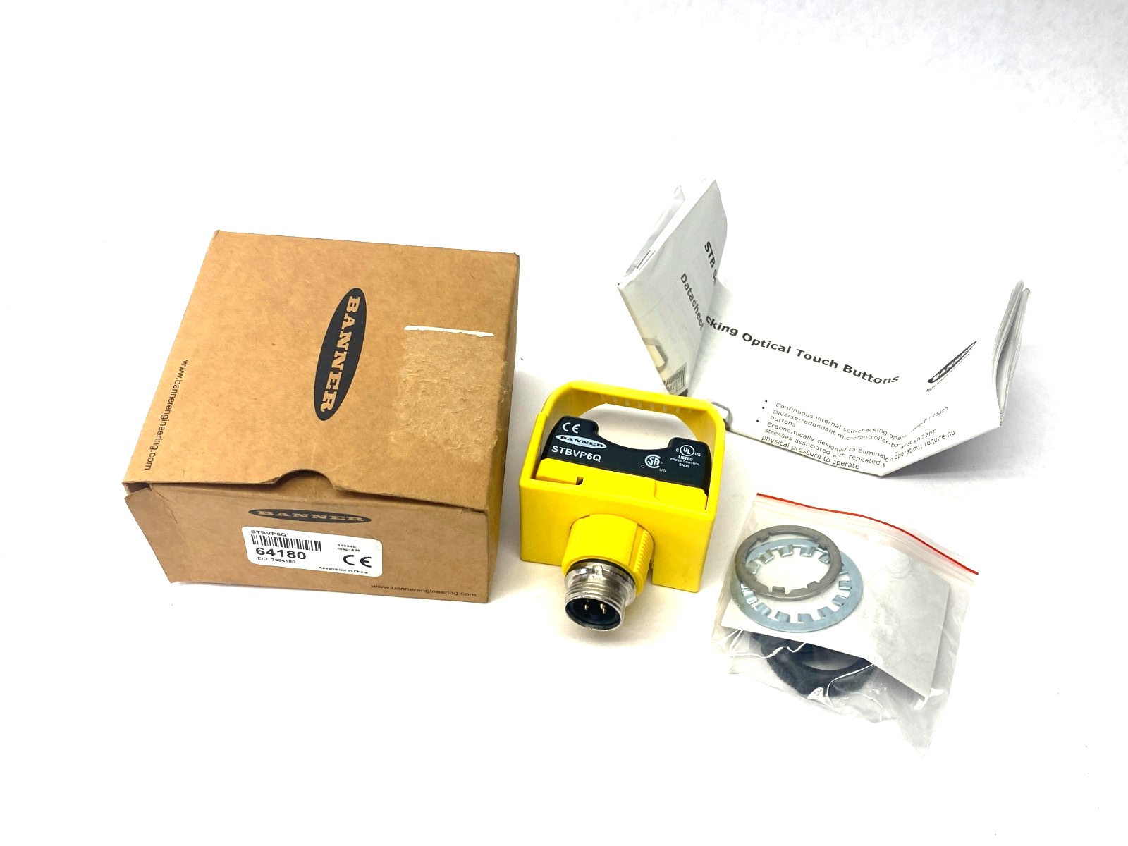 Banner STBVP6Q Self-Checking Touch Button w/Yellow F.C. 64180 - Maverick Industrial Sales
