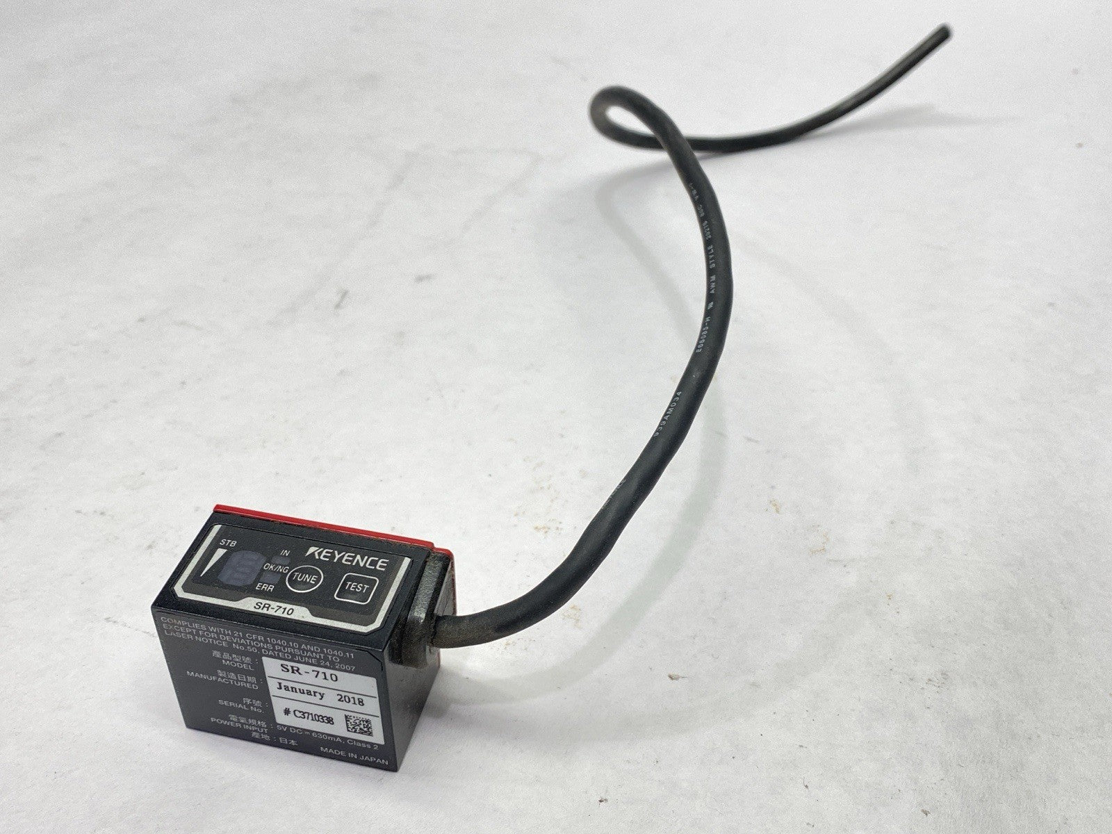 SR-710 | Keyence Fixed-Type Ultra-Compact Code Reader Middle Range CUT CORD - Used - Maverick Industrial Sales