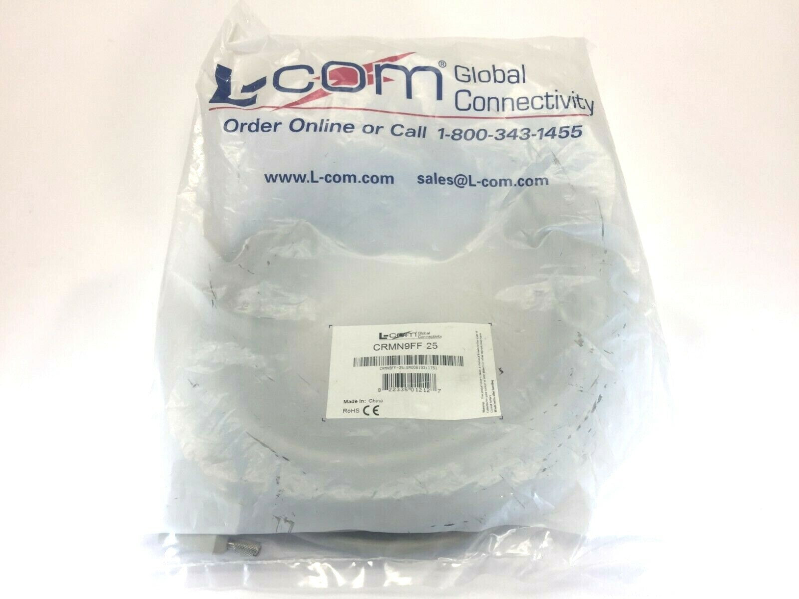 L-Com CRMN9FF-25 Molded Dual Female D-Sub Cable 25' - New - Maverick Industrial Sales