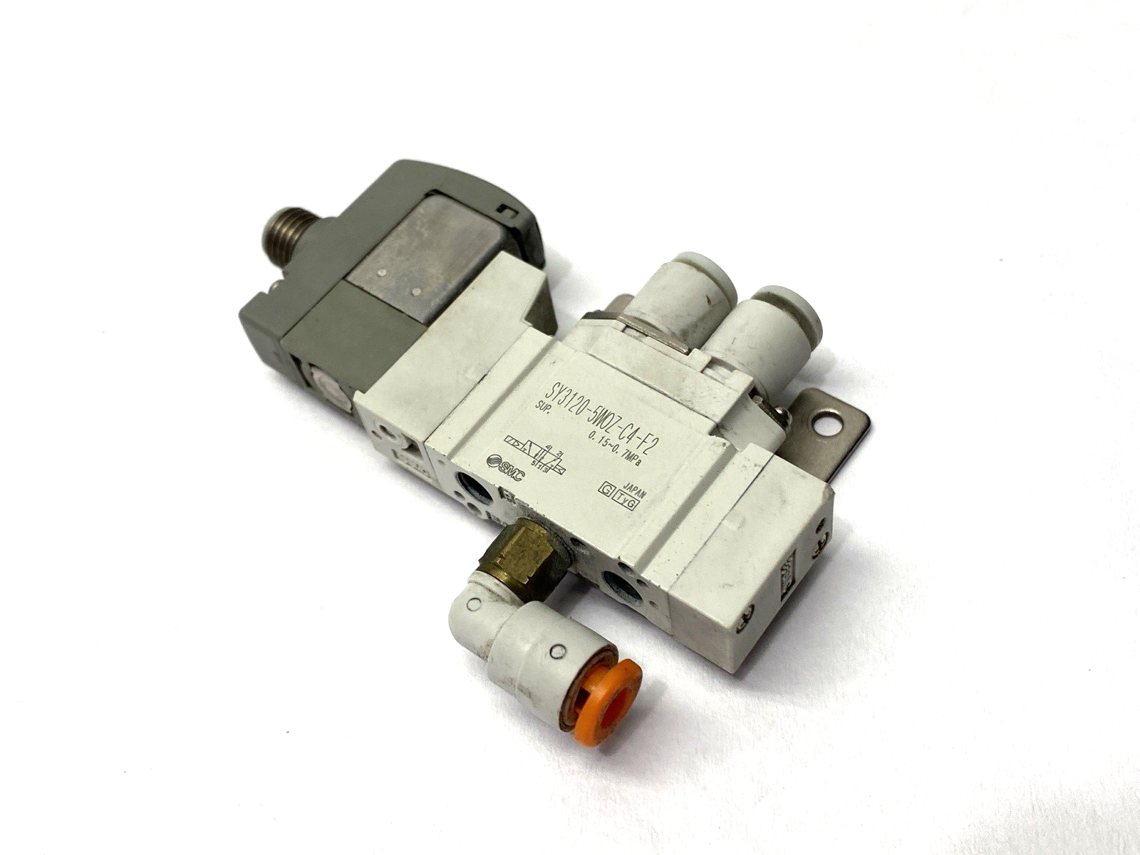 SY3120-5W0Z-C4-F2 | SMC Pneumatic Solenoid Valve 5 Port M8 24VDC - Used - Maverick Industrial Sales