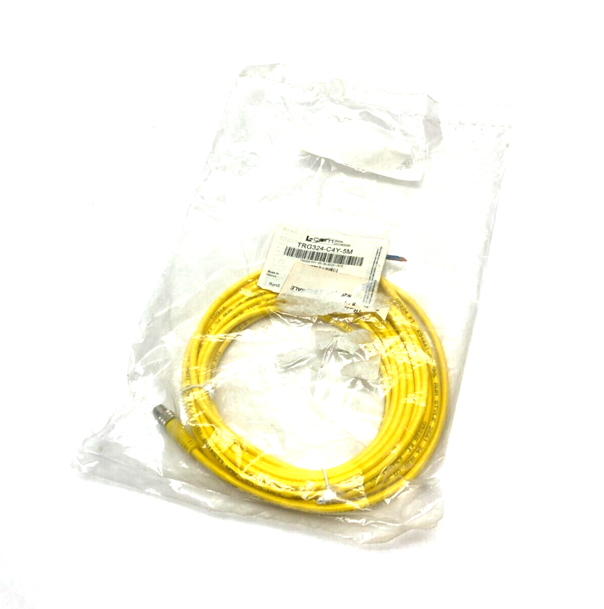 TRG324-C4Y-5M, 403006A10M050 | L-Com Woodhead TRG324-C4Y-5M Brad® Nano-Change® M8 Cable 3-Pos M to Pigtail IP68 - New - Maverick Industrial Sales