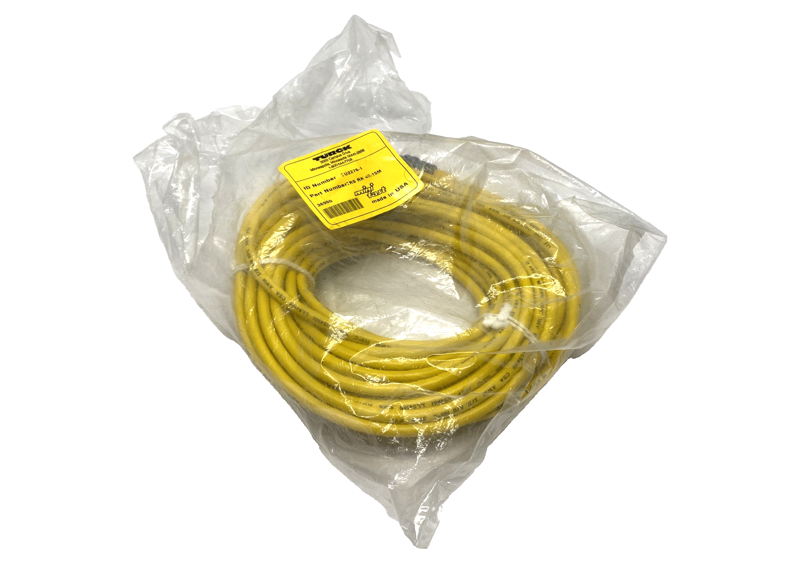 Turck RS RK 40-15M Single-Ended MiniFast Male 4-Pin Connector Cordset U2276-1 - Maverick Industrial Sales